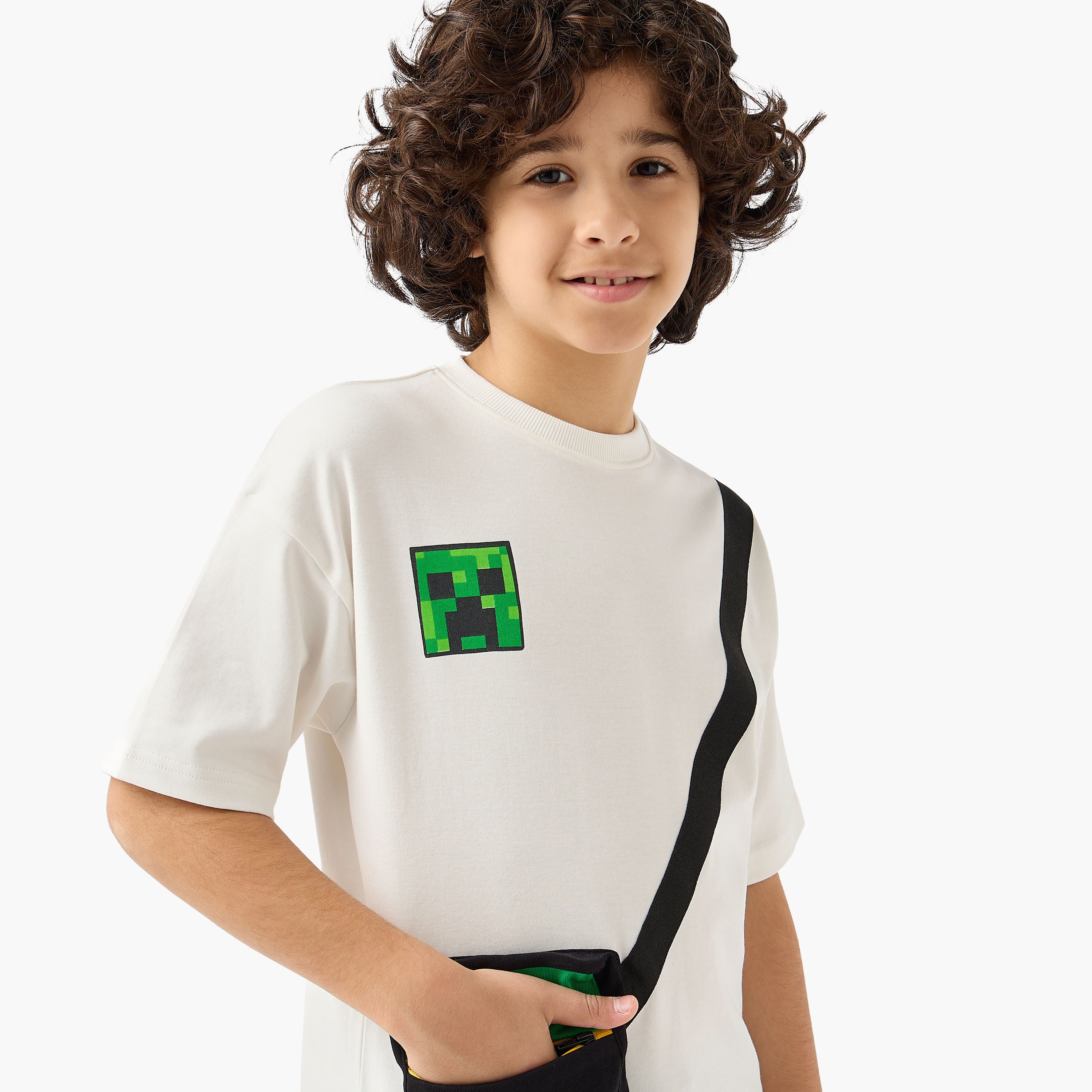 Minecraft Crew Neck Short Sleeve T-shirt with Graphic Print-boys-clothing-tshirtsandpolos-image-4
