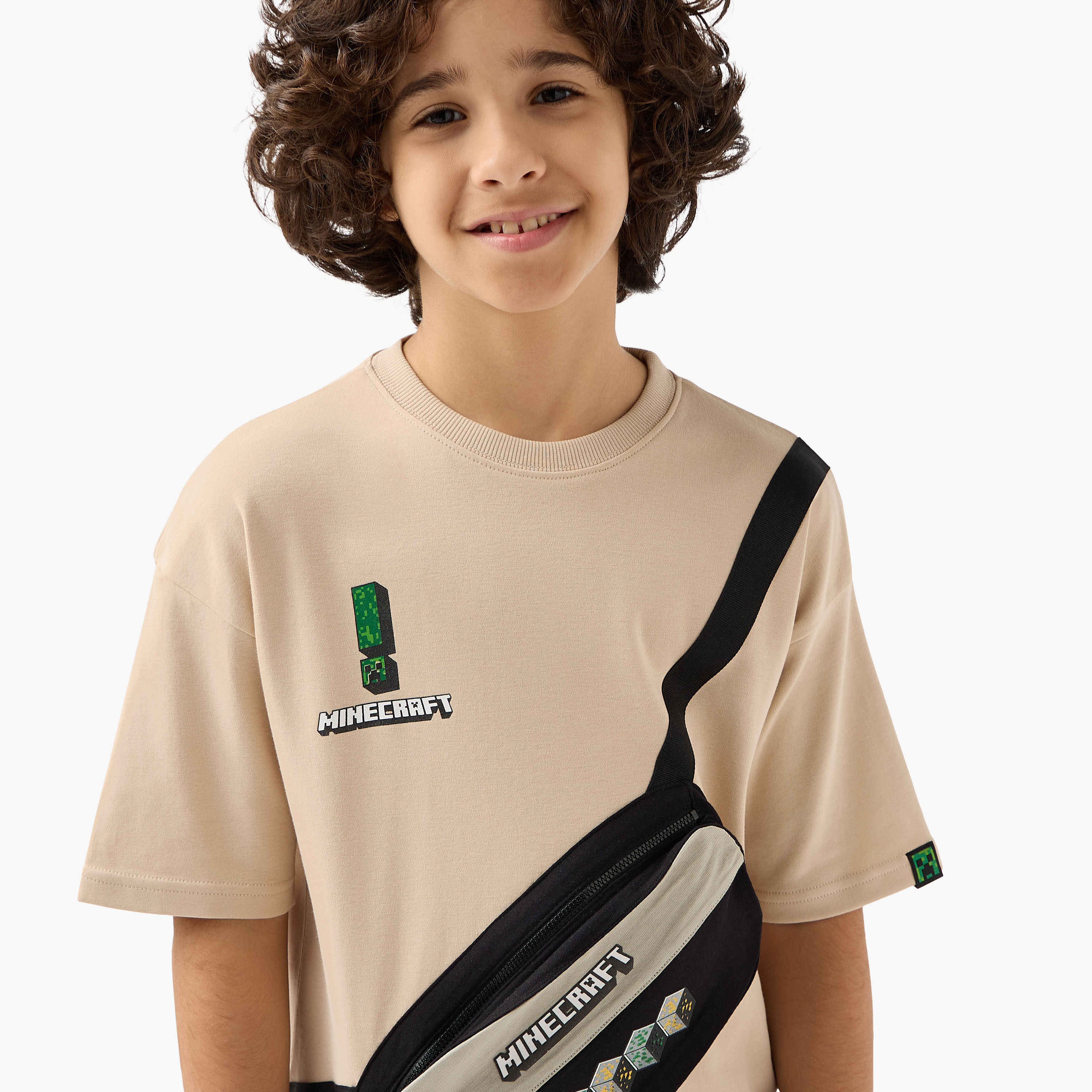 Minecraft Crew Neck Short Sleeve T-shirt with Graphic Print-boys-clothing-tshirtsandpolos-image-4