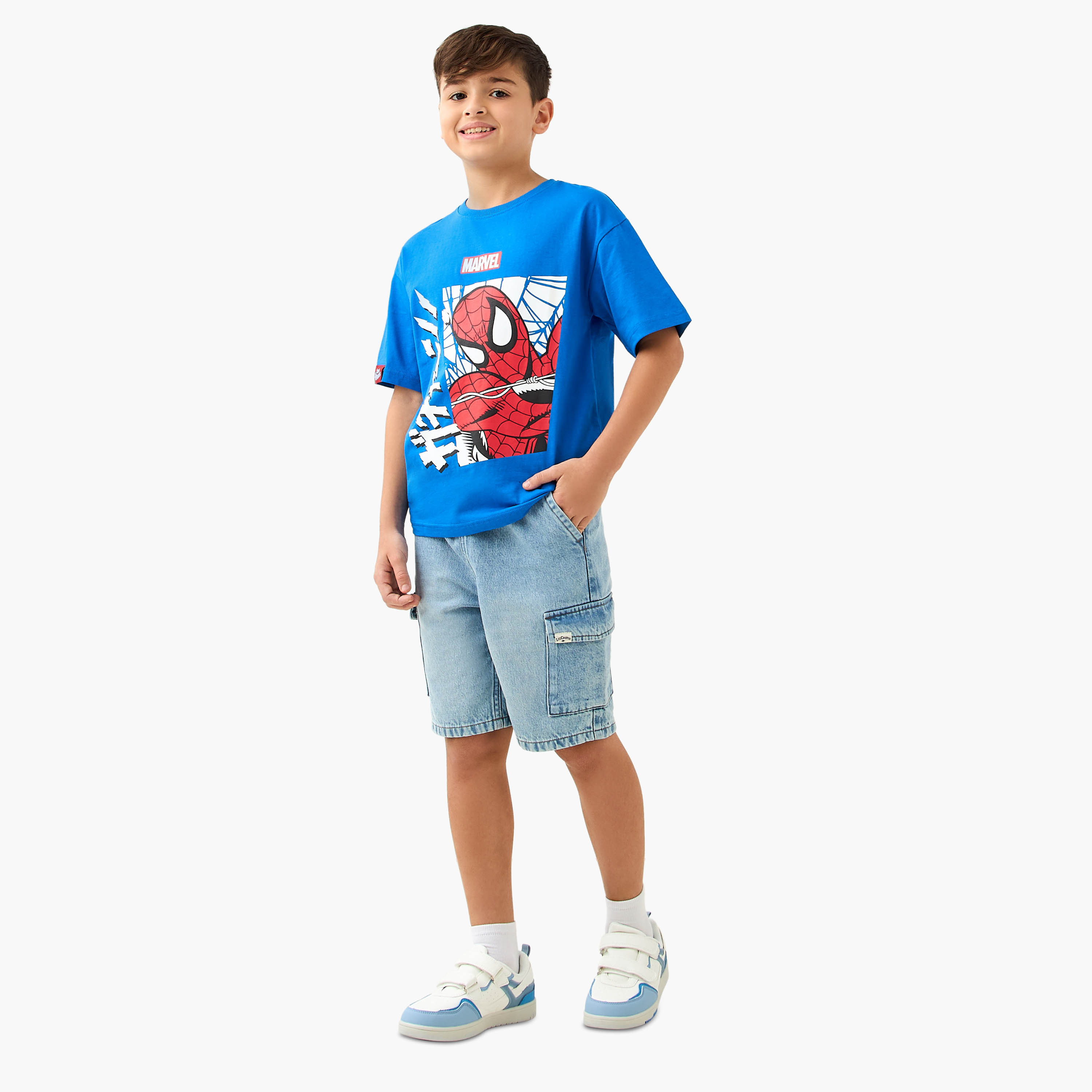 Crew Neck Short Sleeves T-shirt with Spider-Man Print-boys-clothing-tshirtsandpolos-image-2