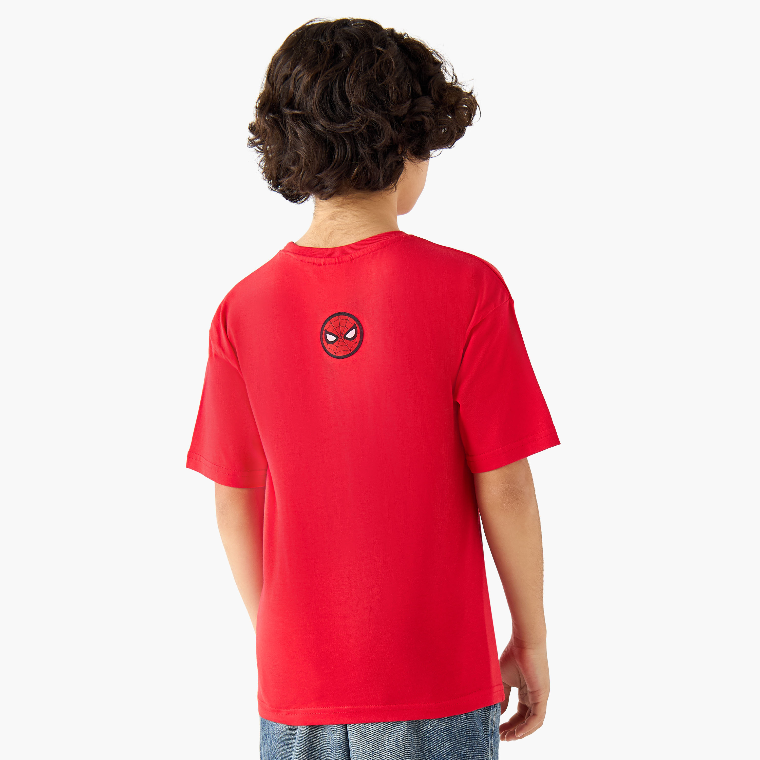 تيشيرت بياقة ضيقة وأكمام قصيرة وطبعات سبايدر مان-boys-clothing-tshirtsandpolos-image-3