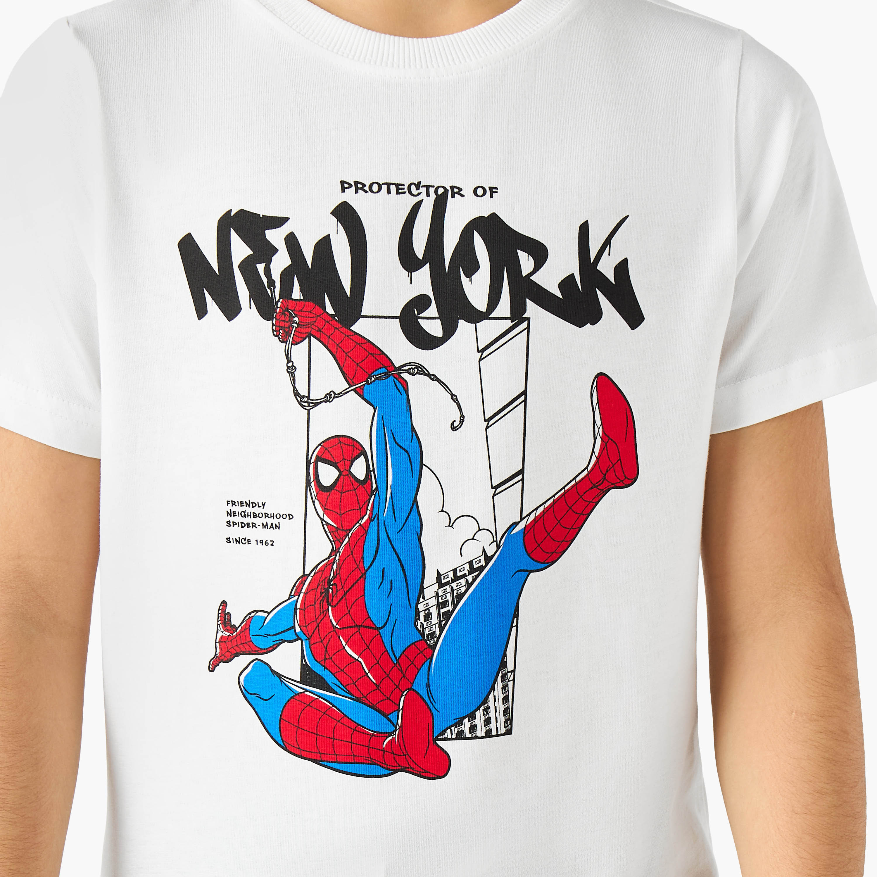 Crew Neck Short Sleeves T-shirt with Spider-Man Print-boys-clothing-tshirtsandpolos-image-5