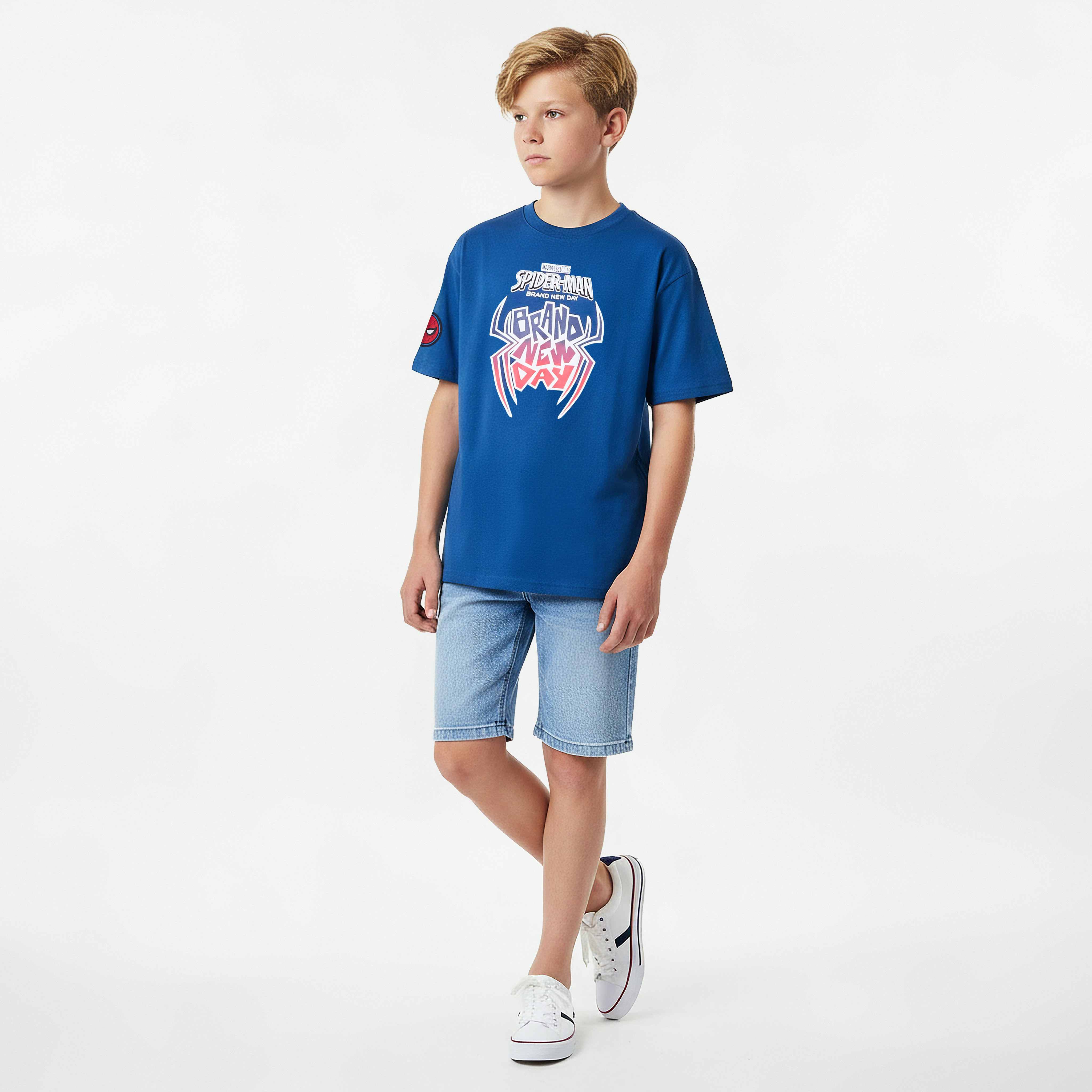 Crew Neck Short Sleeve T-shirt with Spider-Man Print-boys-clothing-tshirtsandpolos-image-2