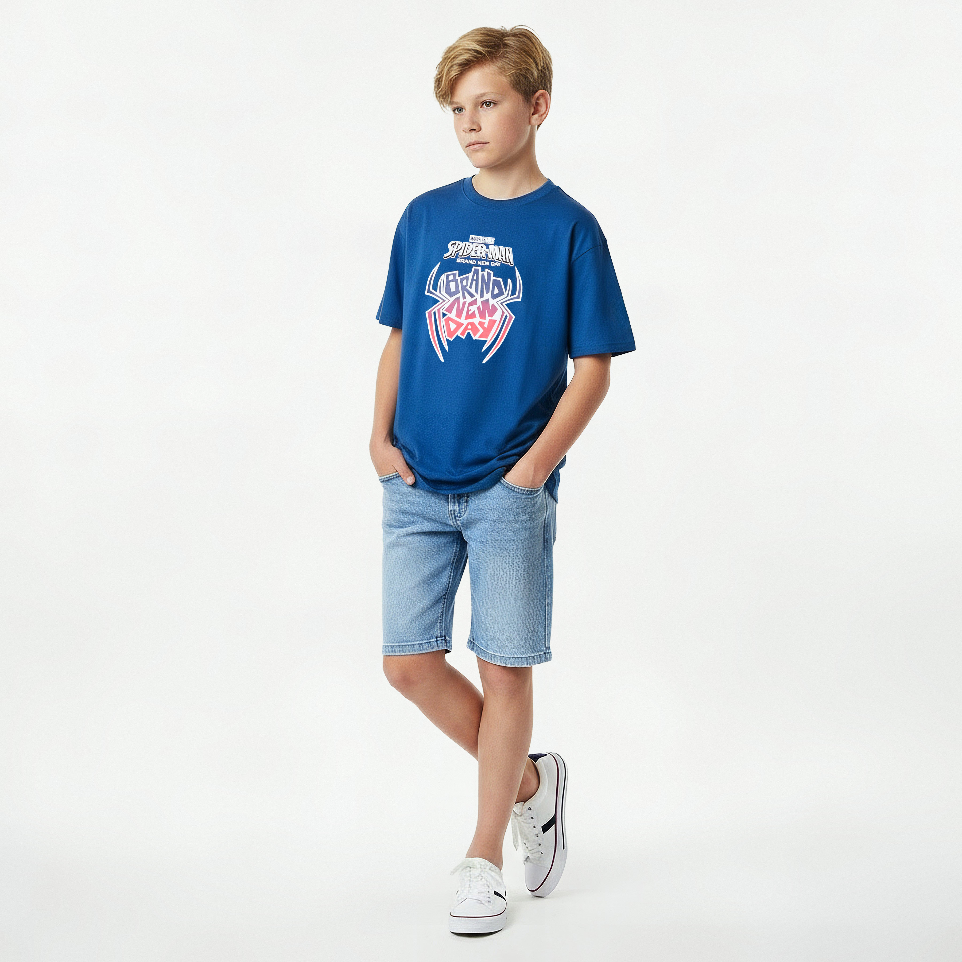 Crew Neck Short Sleeve T-shirt with Spider-Man Print-boys-clothing-tshirtsandpolos-image-5