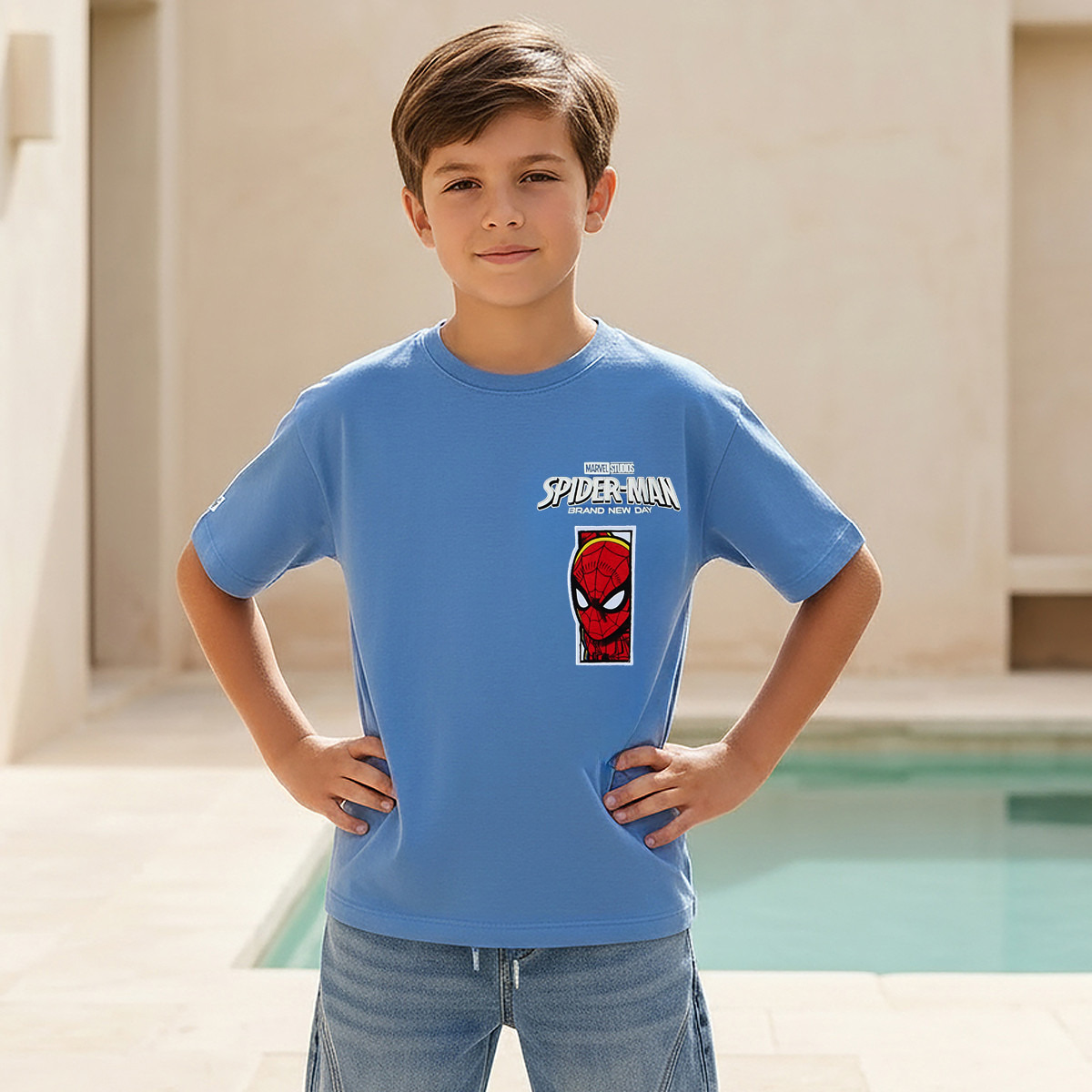 Crew Neck Short Sleeves T-shirt with Spider-Man Print-boys-clothing-tshirtsandpolos-image-1