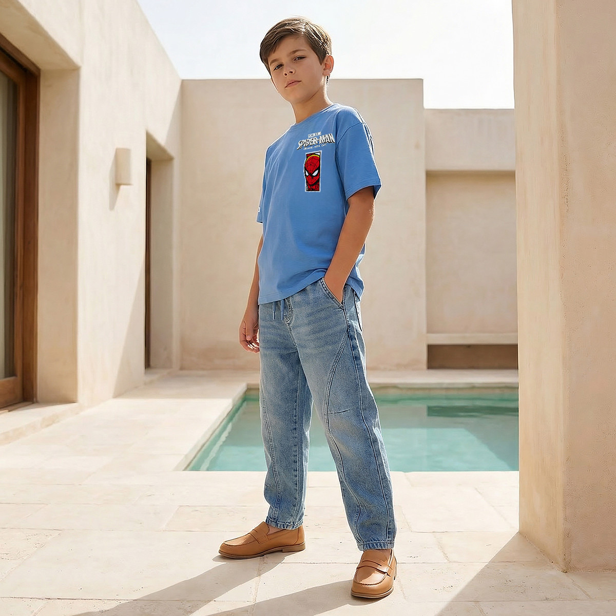 Crew Neck Short Sleeves T-shirt with Spider-Man Print-boys-clothing-tshirtsandpolos-image-2