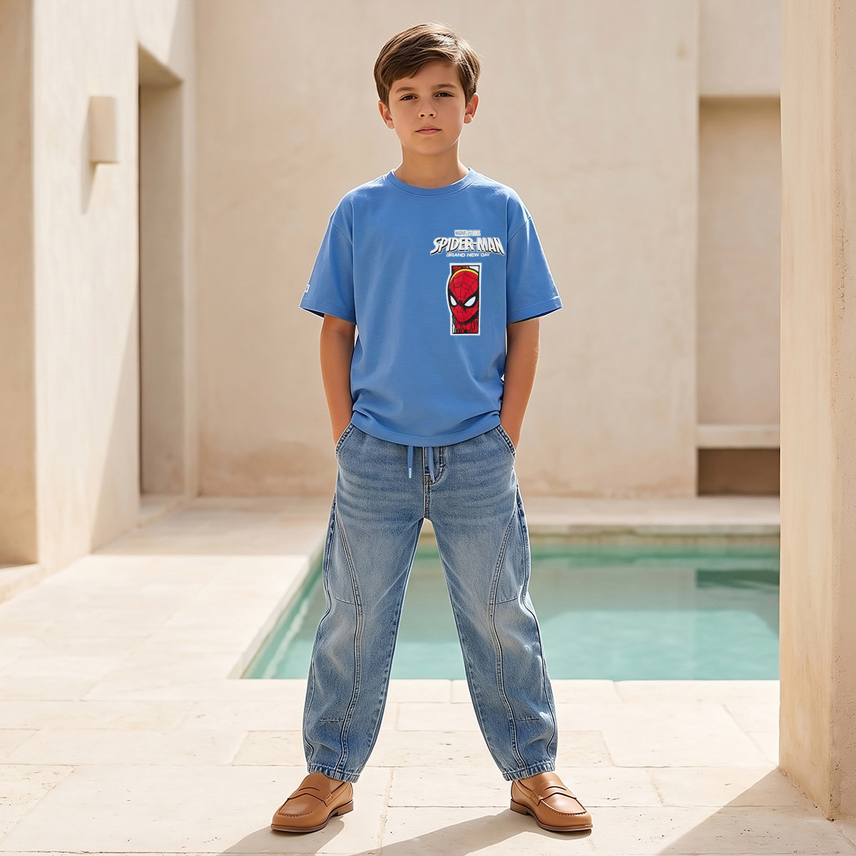 Crew Neck Short Sleeves T-shirt with Spider-Man Print-boys-clothing-tshirtsandpolos-image-5