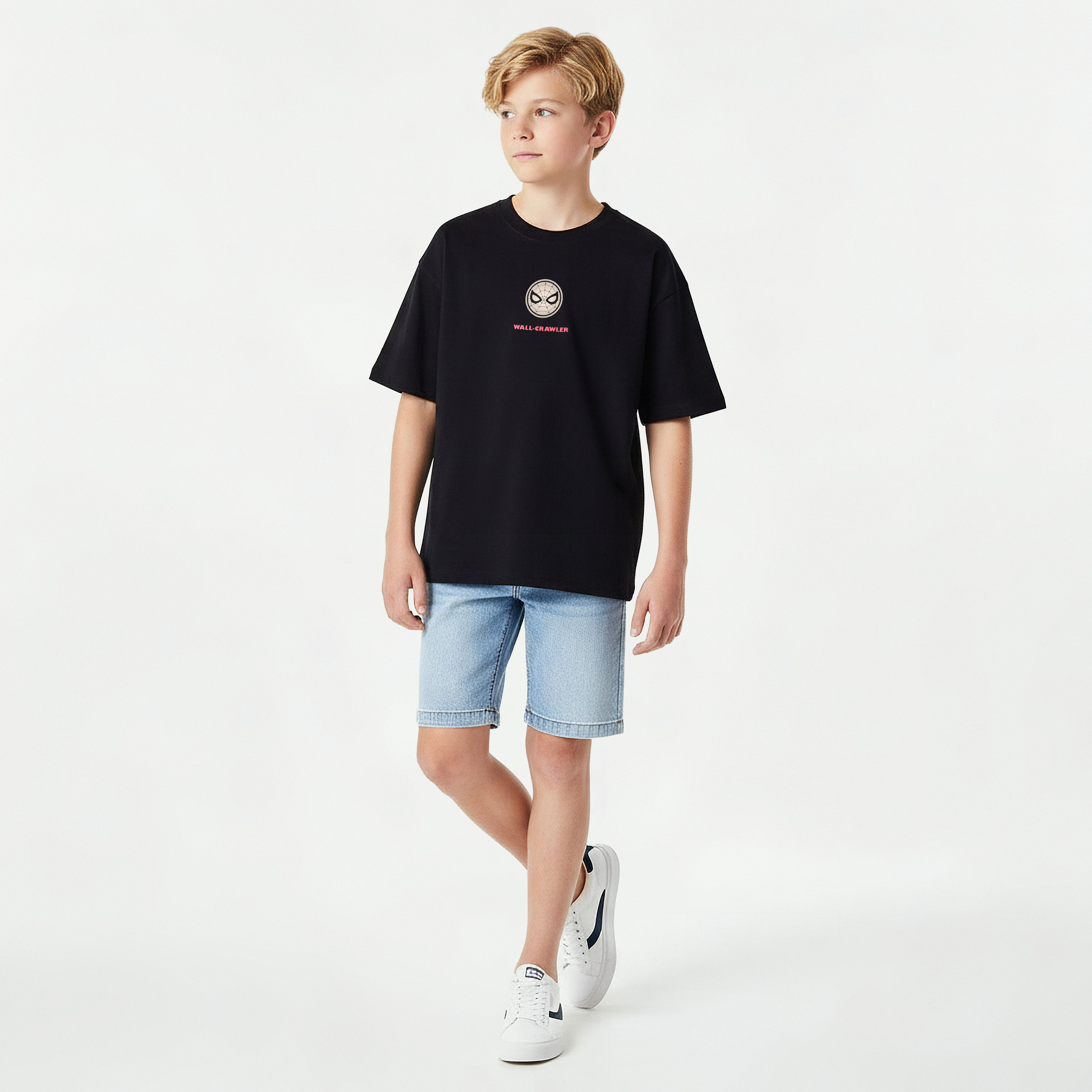 Crew Neck Short Sleeves T-shirt with Spider-Man Print-boys-clothing-tshirtsandpolos-image-2