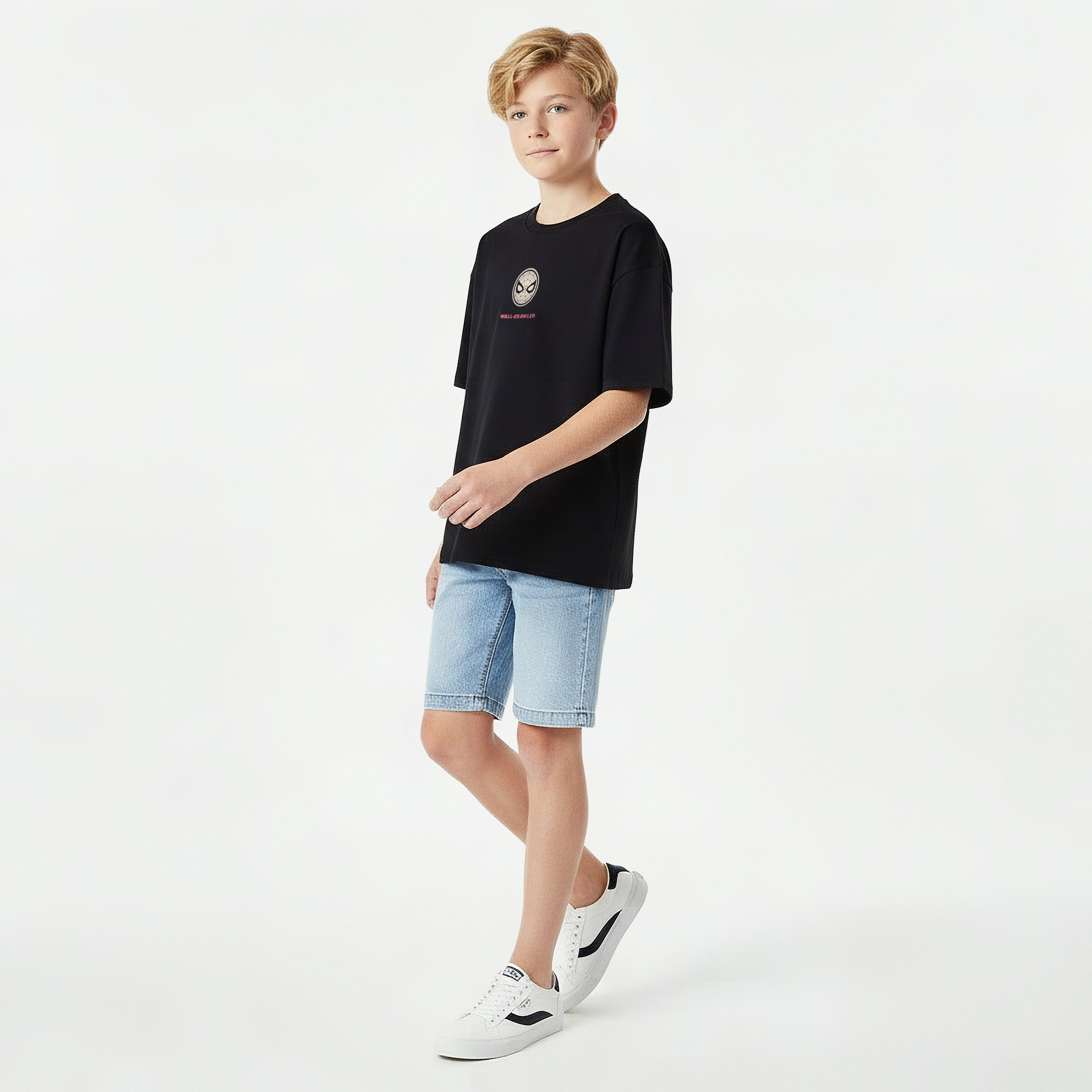 Crew Neck Short Sleeves T-shirt with Spider-Man Print-boys-clothing-tshirtsandpolos-image-3