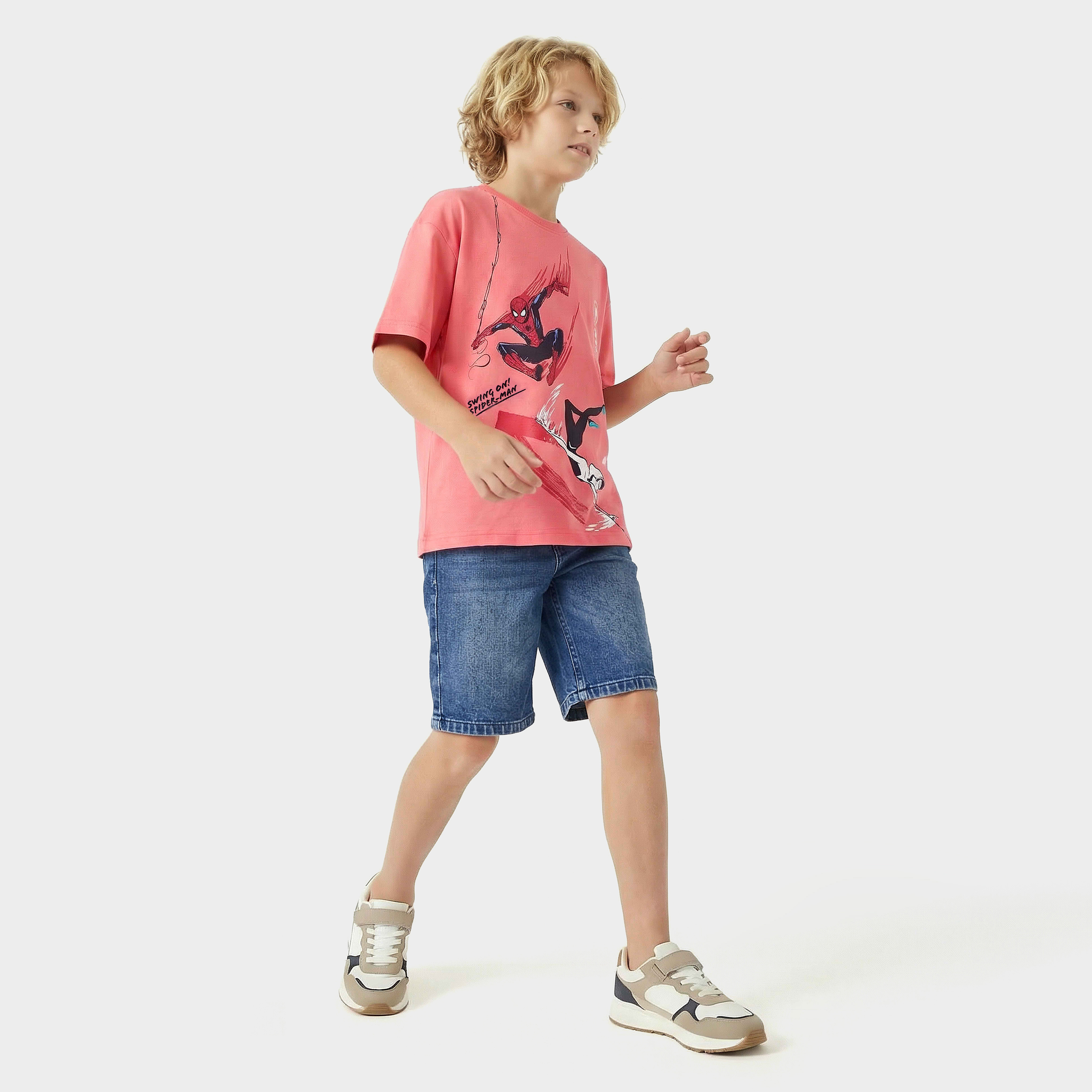 Crew Neck Short Sleeves T-shirt with Spider-Man Print-boys-clothing-tshirtsandpolos-image-6