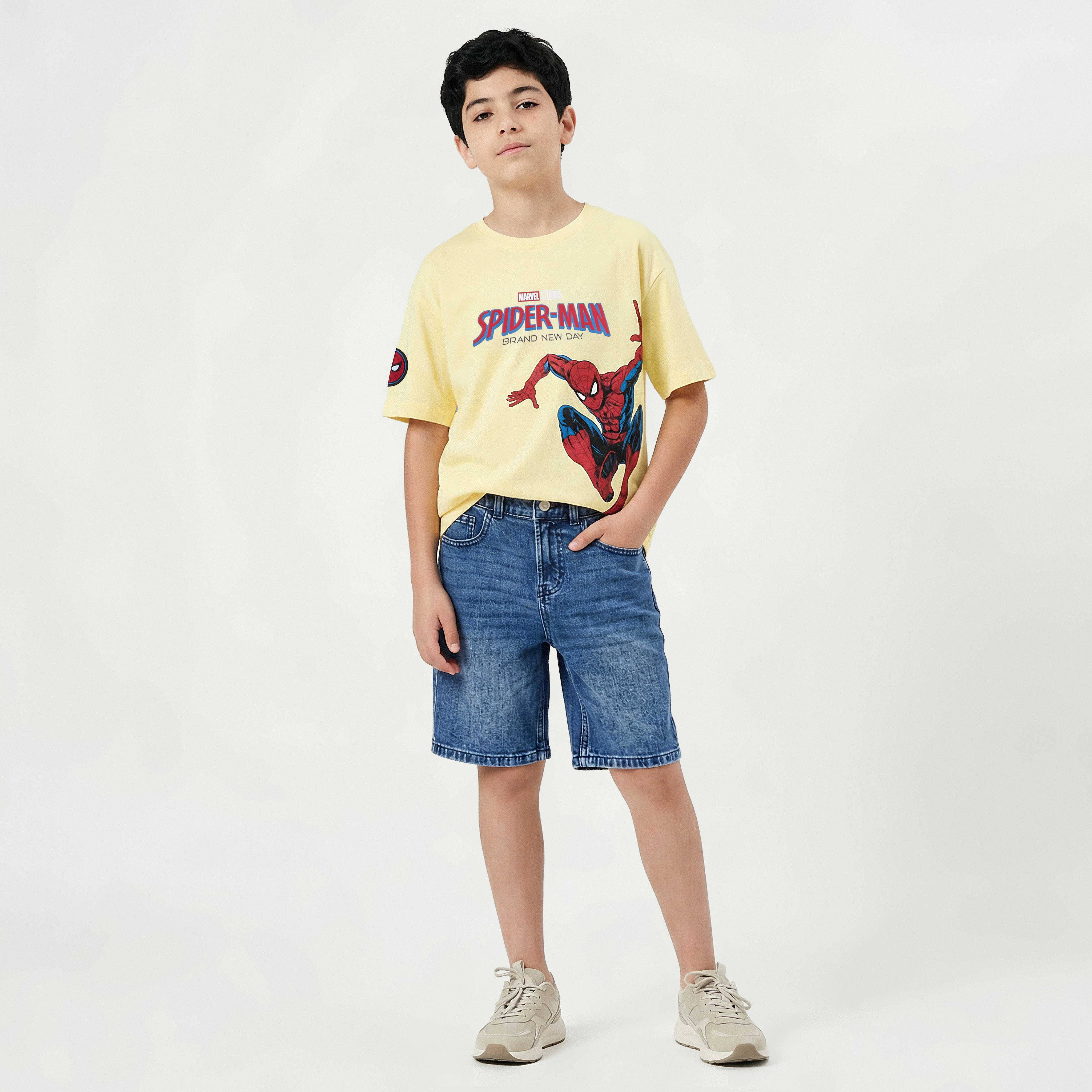 Crew Neck Short Sleeve T-shirt with Spider-Man Print-boys-clothing-tshirtsandpolos-image-2