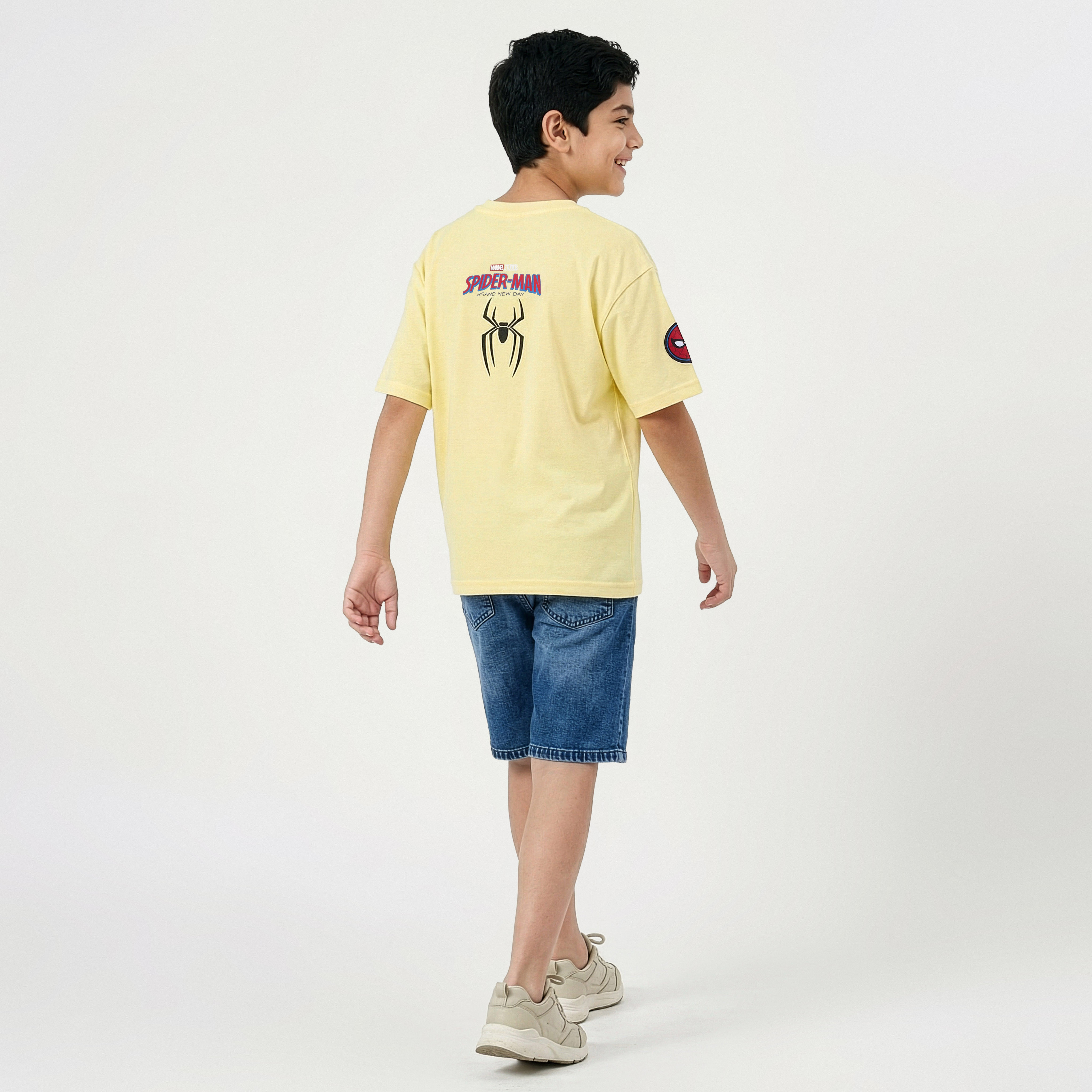 Crew Neck Short Sleeve T-shirt with Spider-Man Print-boys-clothing-tshirtsandpolos-image-3
