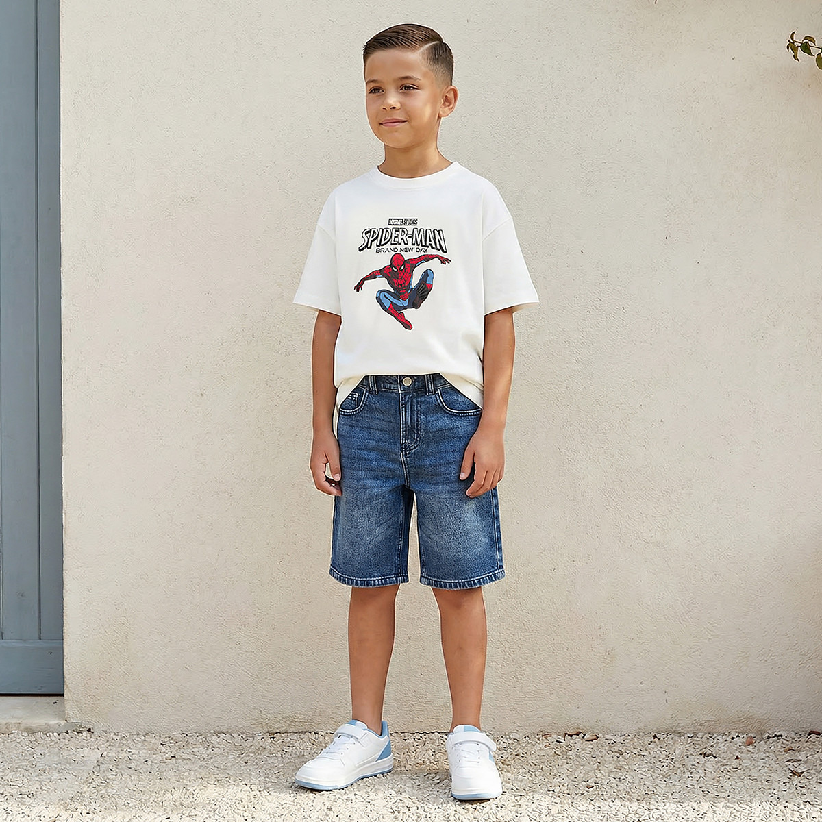 Crew Neck Short Sleeves T-shirt with Spider-Man Print-boys-clothing-tshirtsandpolos-image-2