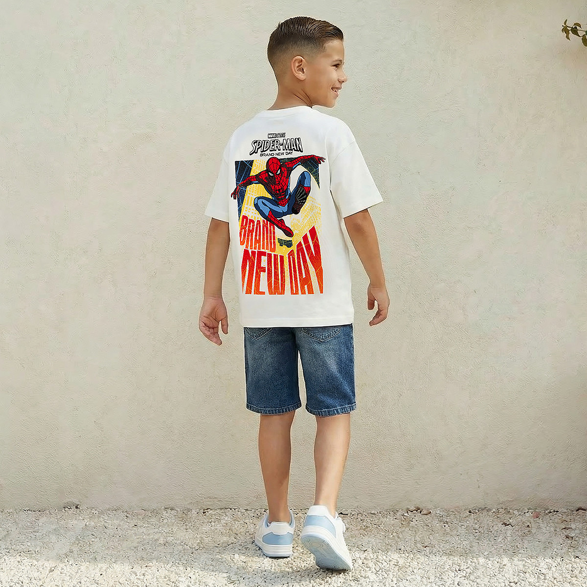 Crew Neck Short Sleeves T-shirt with Spider-Man Print-boys-clothing-tshirtsandpolos-image-3