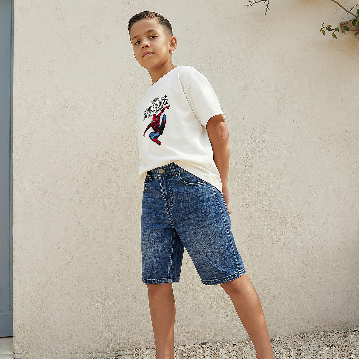 Crew Neck Short Sleeves T-shirt with Spider-Man Print-boys-clothing-tshirtsandpolos-image-5