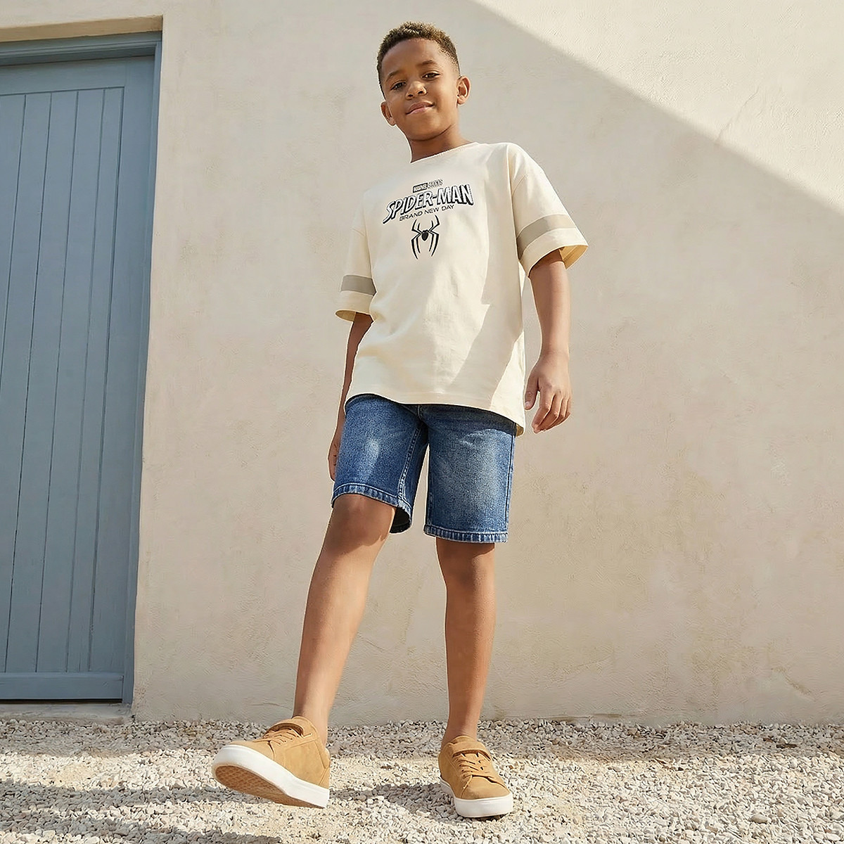 Crew Neck Short Sleeves T-shirt with Spider-Man Print-boys-clothing-tshirtsandpolos-image-2