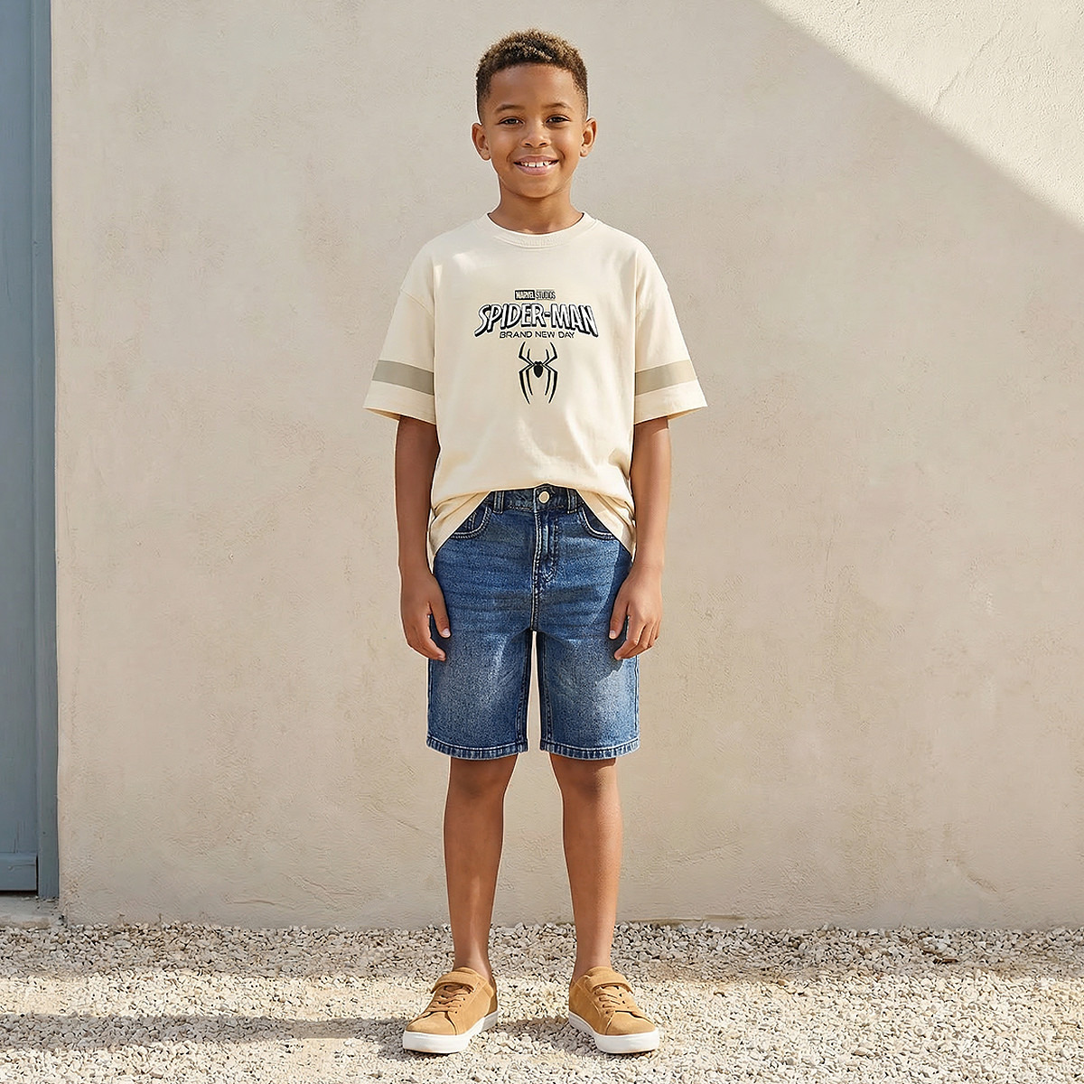 Crew Neck Short Sleeves T-shirt with Spider-Man Print-boys-clothing-tshirtsandpolos-image-5
