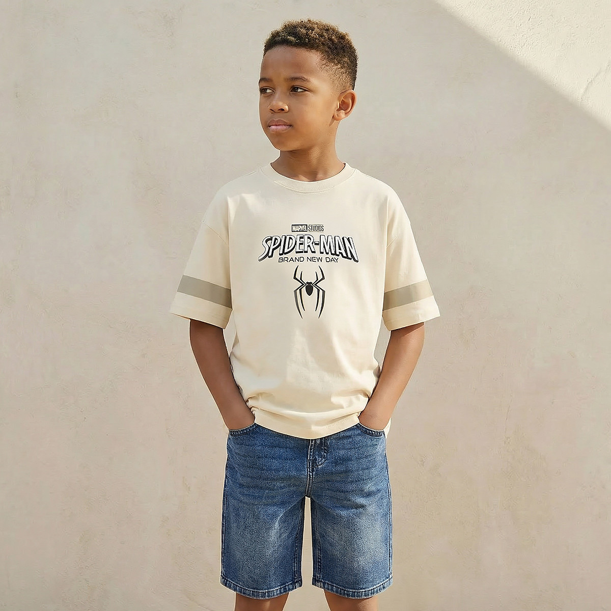 Crew Neck Short Sleeves T-shirt with Spider-Man Print-boys-clothing-tshirtsandpolos-image-6