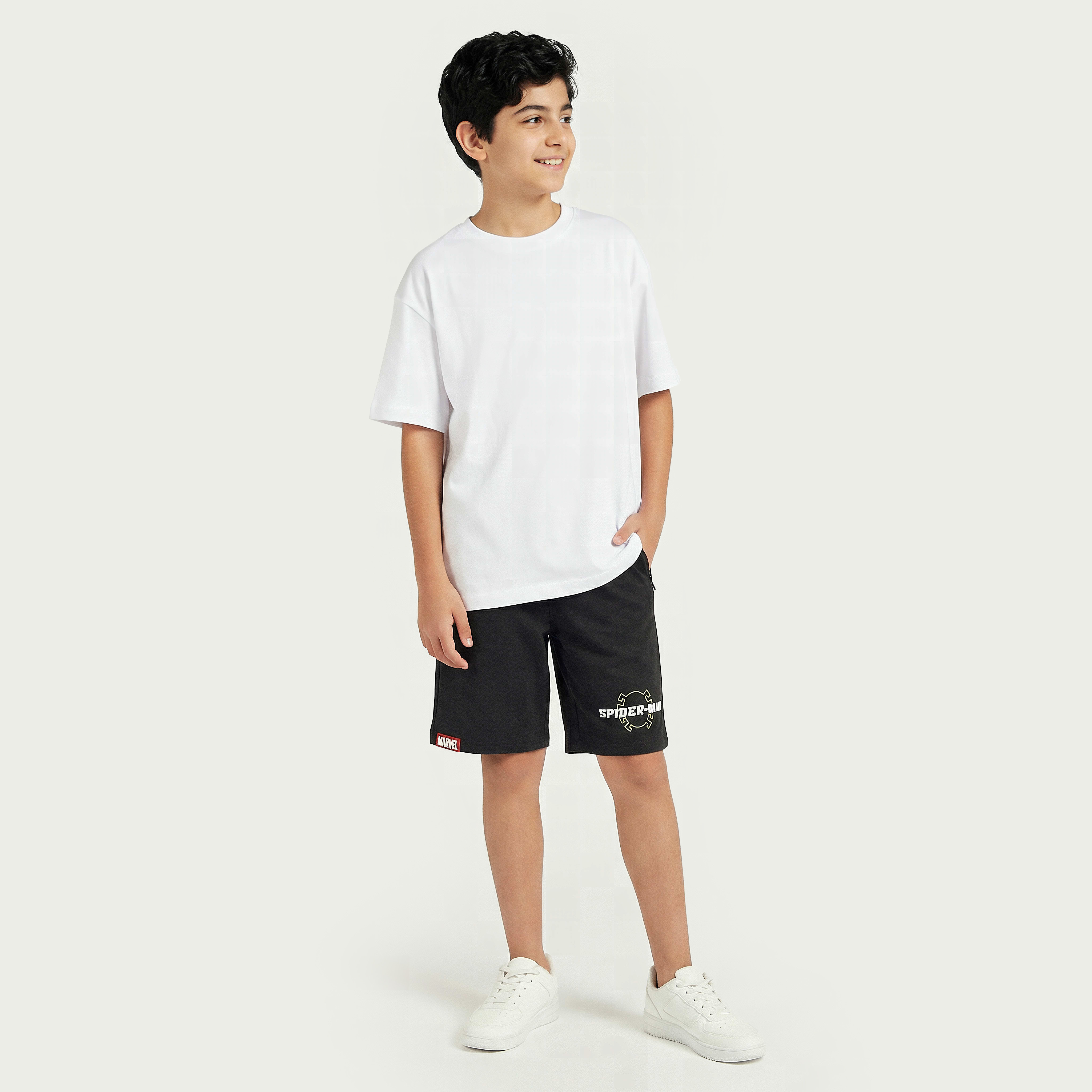 Knee Length Drawstring Waistband Shorts with Spider-Man Print-boys-clothing-bottoms-shorts-image-5