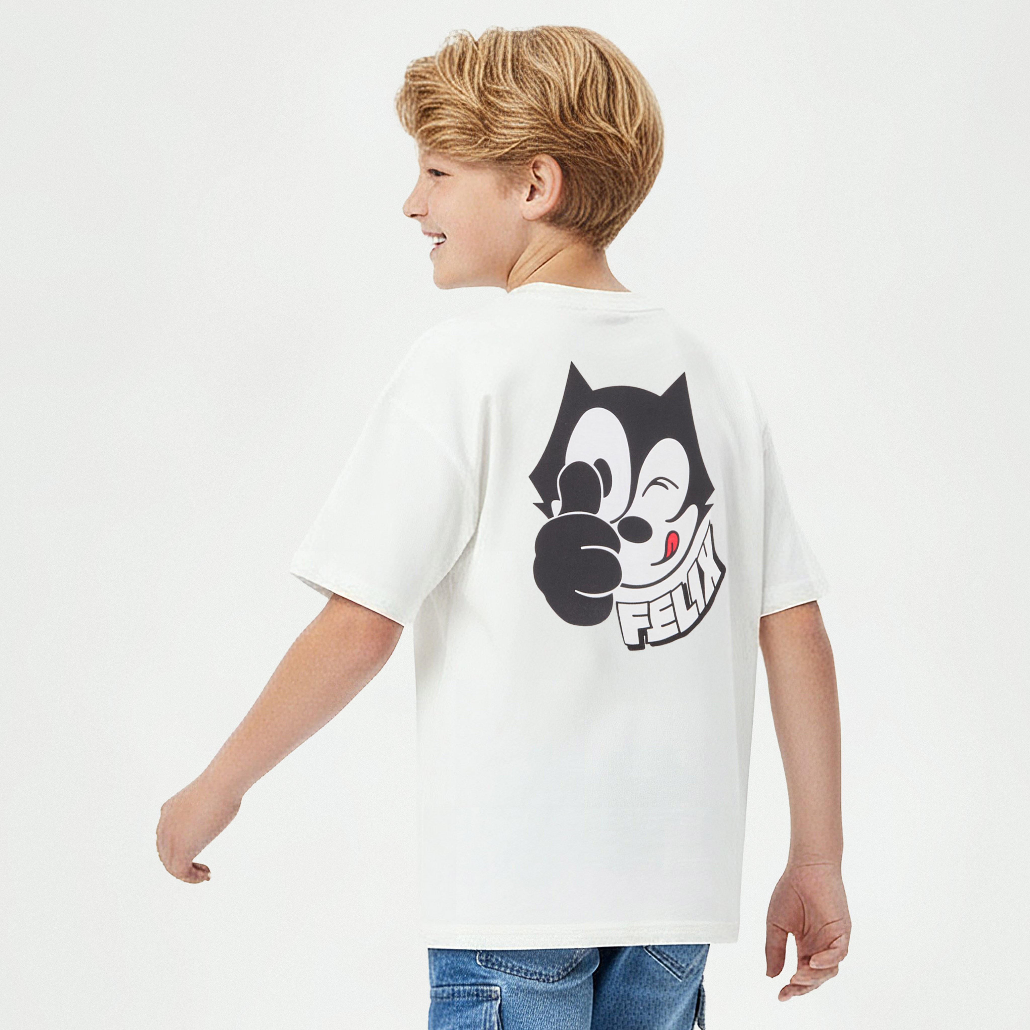 Crew Neck Short Sleeves T-shirt with Felix the Cat Print-boys-clothing-tshirtsandpolos-image-1