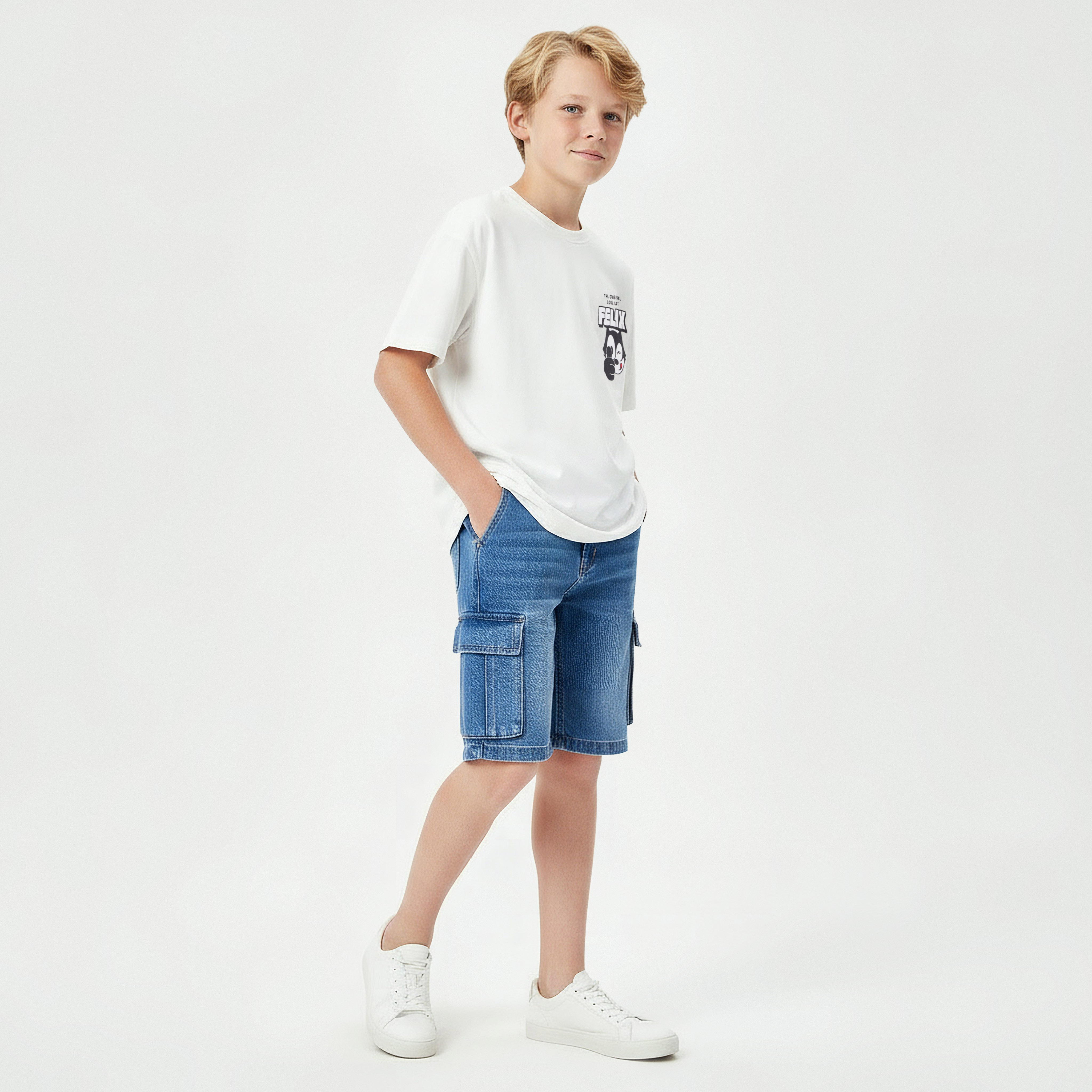 Crew Neck Short Sleeves T-shirt with Felix the Cat Print-boys-clothing-tshirtsandpolos-image-3