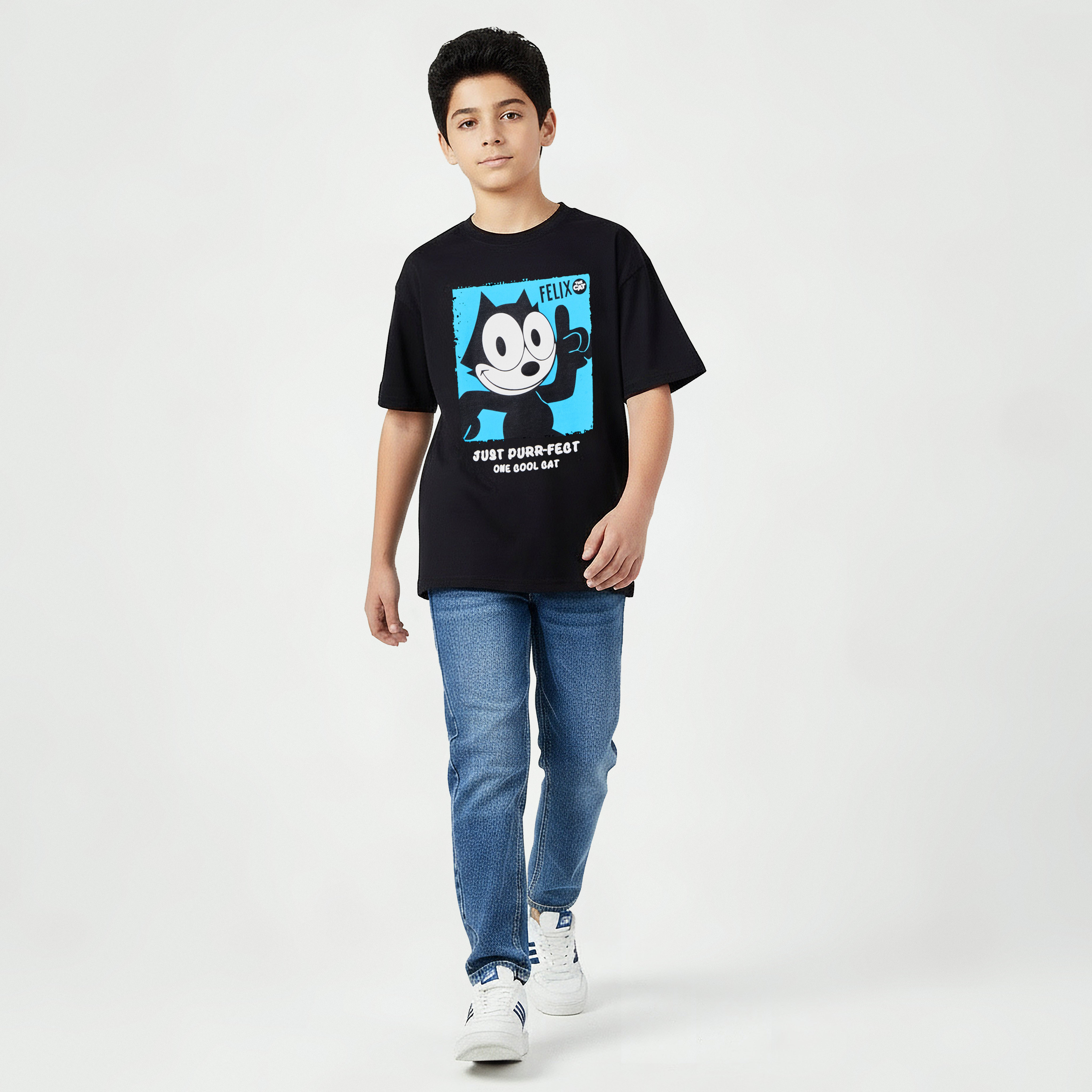 Crew Neck Short Sleeves T-shirt with Felix the Cat Print-boys-clothing-tshirtsandpolos-image-2