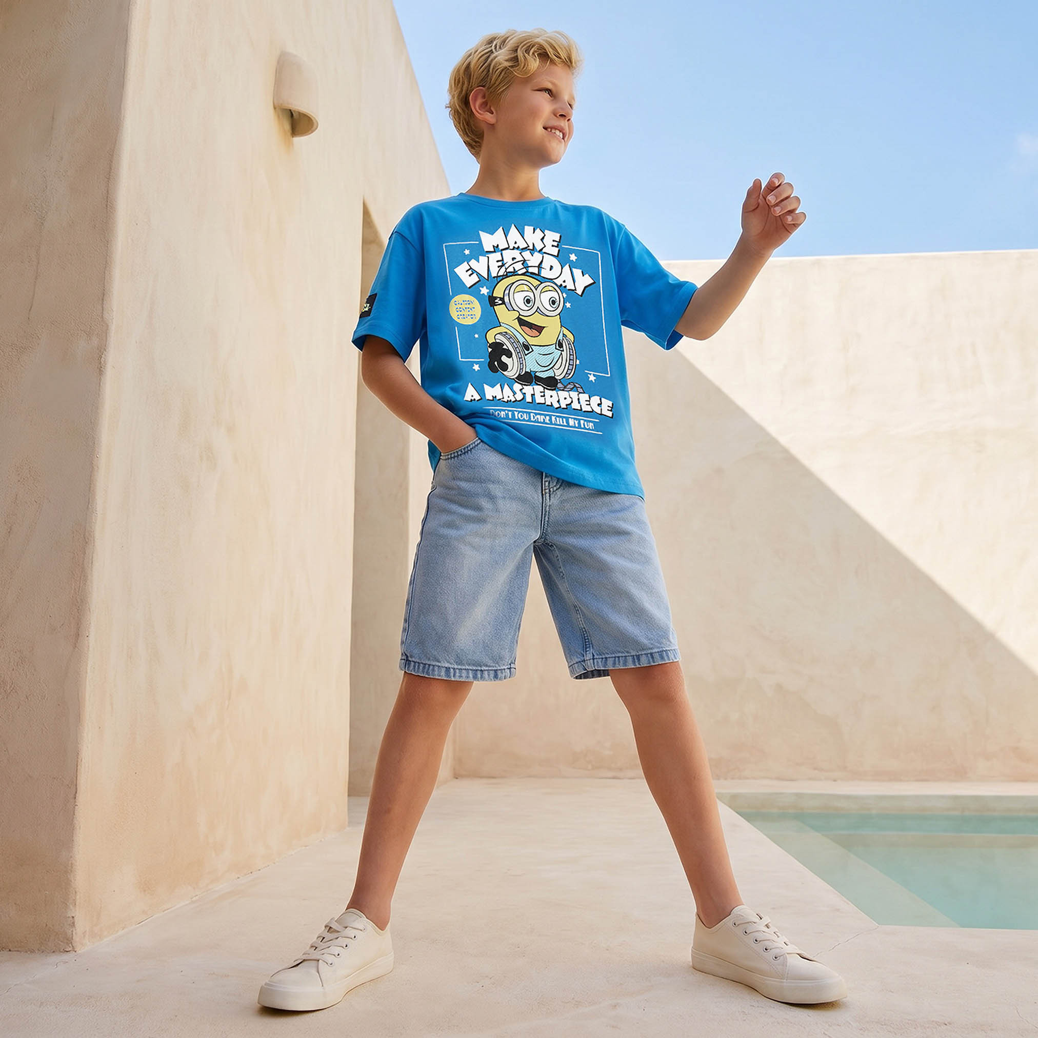 Crew Neck Short Sleeves T-shirt with Minions Print-boys-clothing-tshirtsandpolos-image-5
