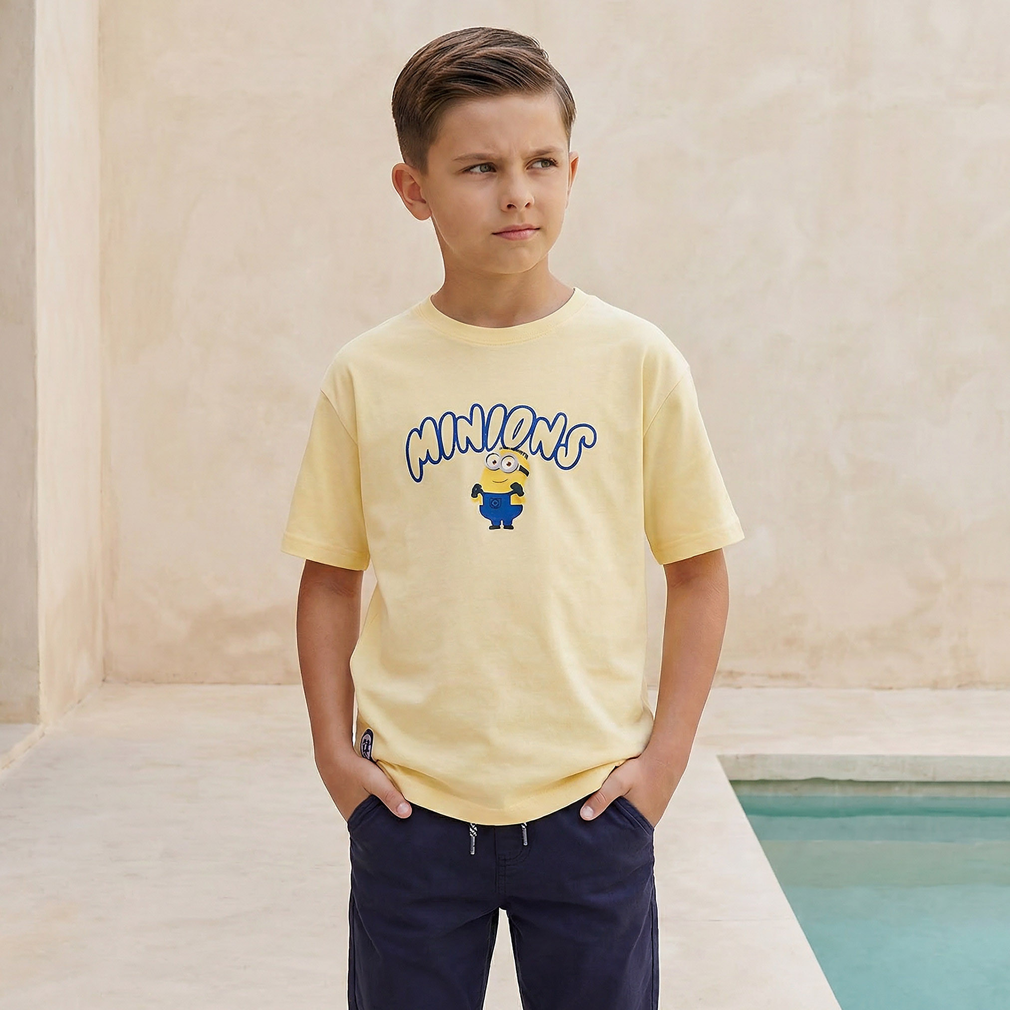 Crew Neck Short Sleeves T-shirt with Minions Print-boys-clothing-tshirtsandpolos-image-1