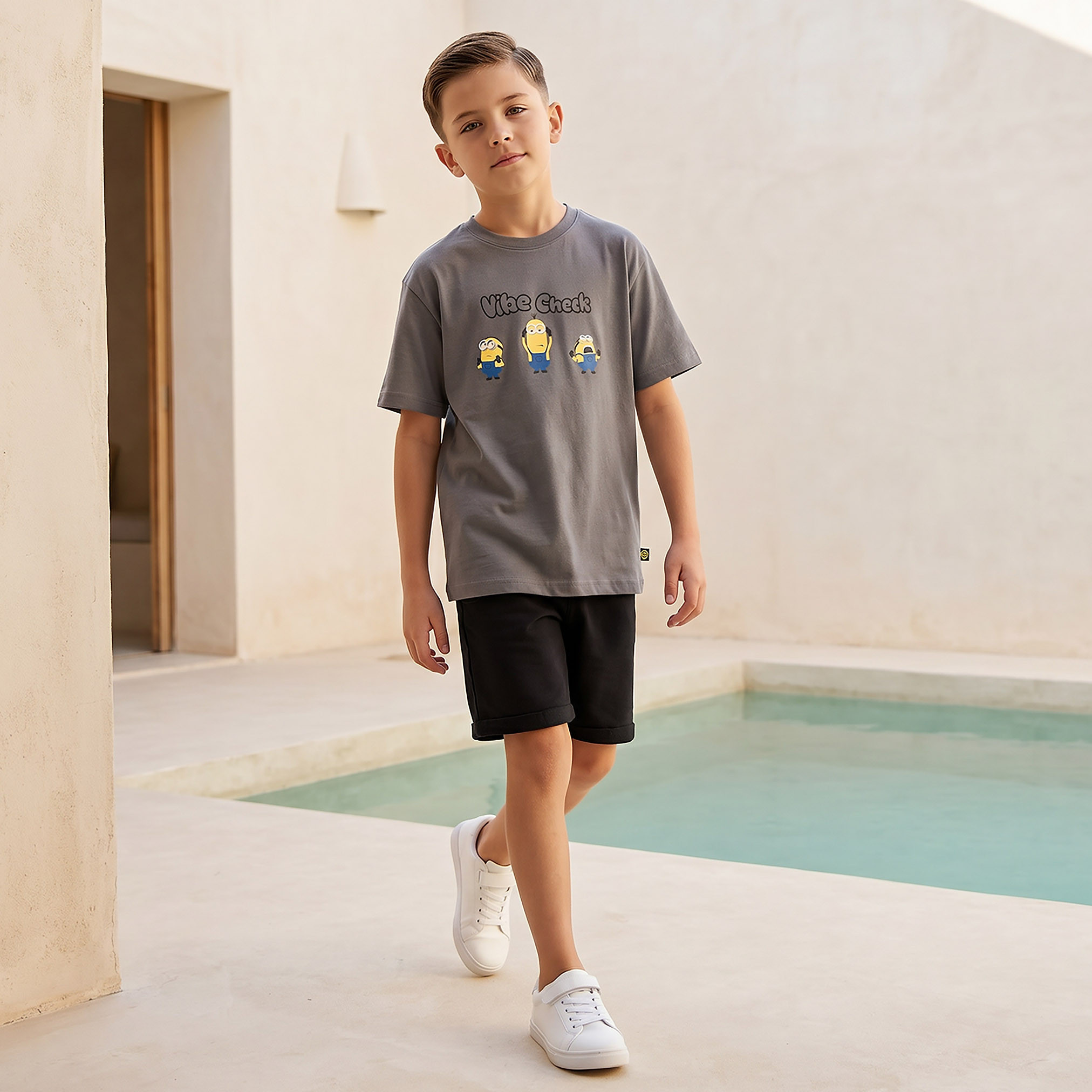 Crew Neck Short Sleeves T-shirt with Minions Print-boys-clothing-tshirtsandpolos-image-2