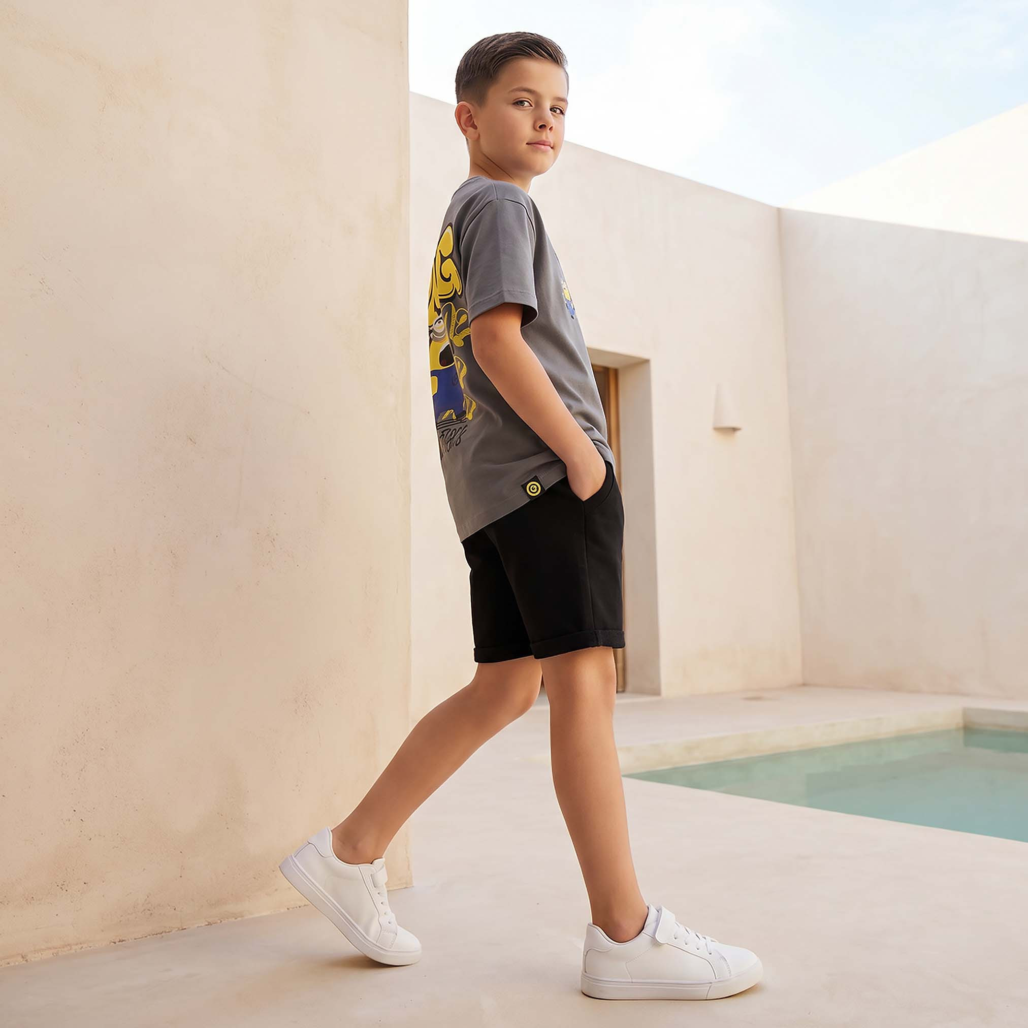 Crew Neck Short Sleeves T-shirt with Minions Print-boys-clothing-tshirtsandpolos-image-3