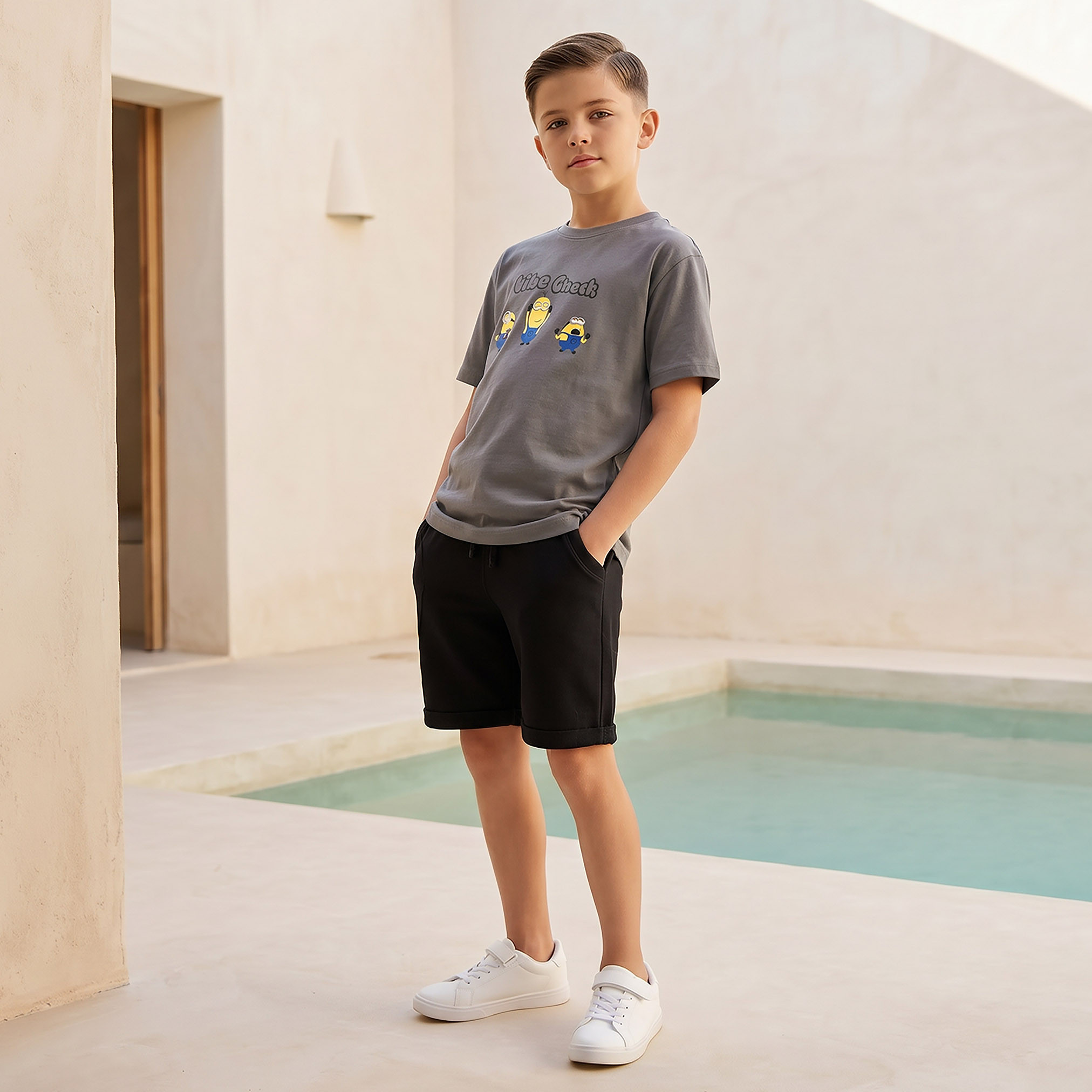 Crew Neck Short Sleeves T-shirt with Minions Print-boys-clothing-tshirtsandpolos-image-5