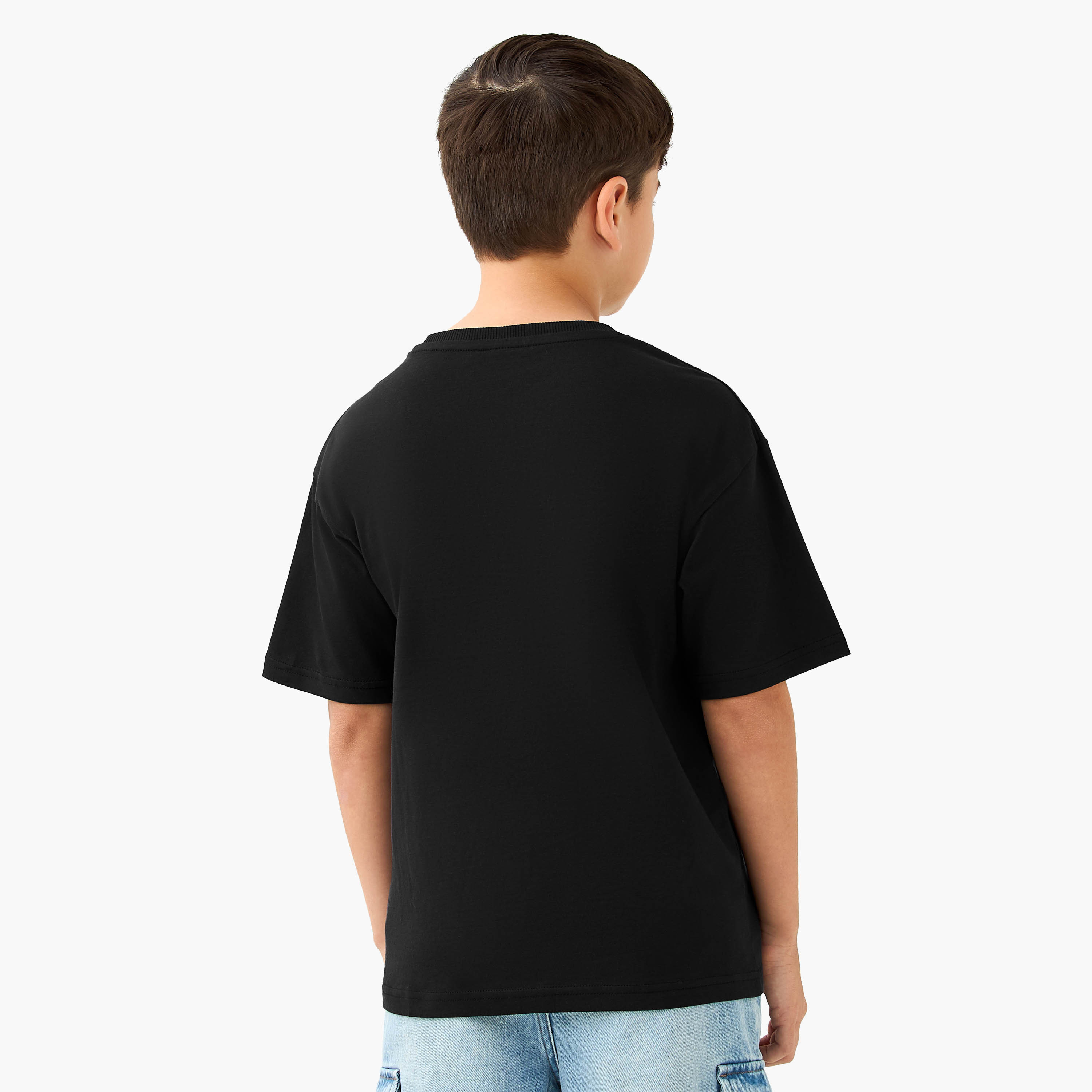 Crew Neck Short Sleeve T-shirt with Sonic Print-boys-clothing-tshirtsandpolos-image-3
