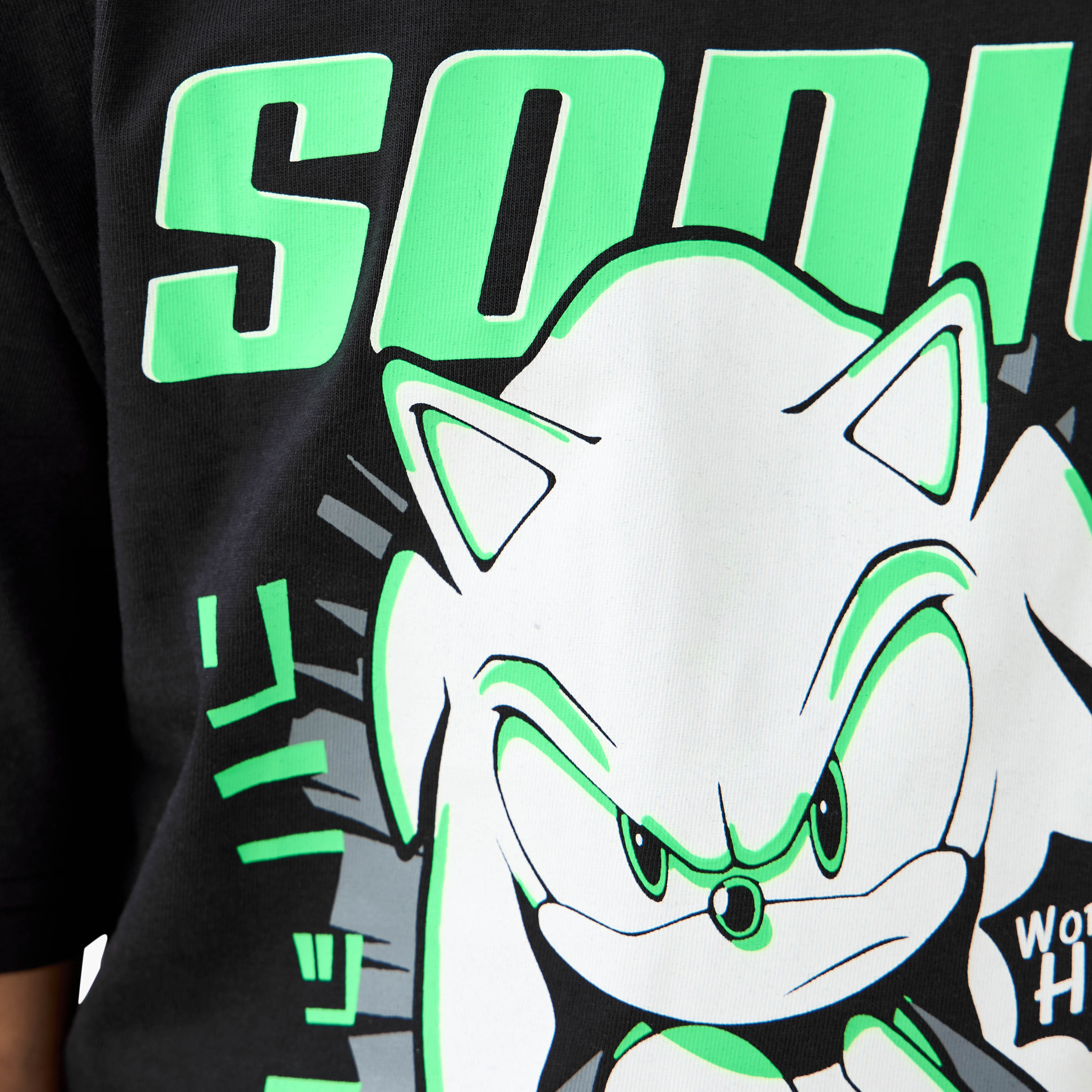 Crew Neck Short Sleeve T-shirt with Sonic Print-boys-clothing-tshirtsandpolos-image-5