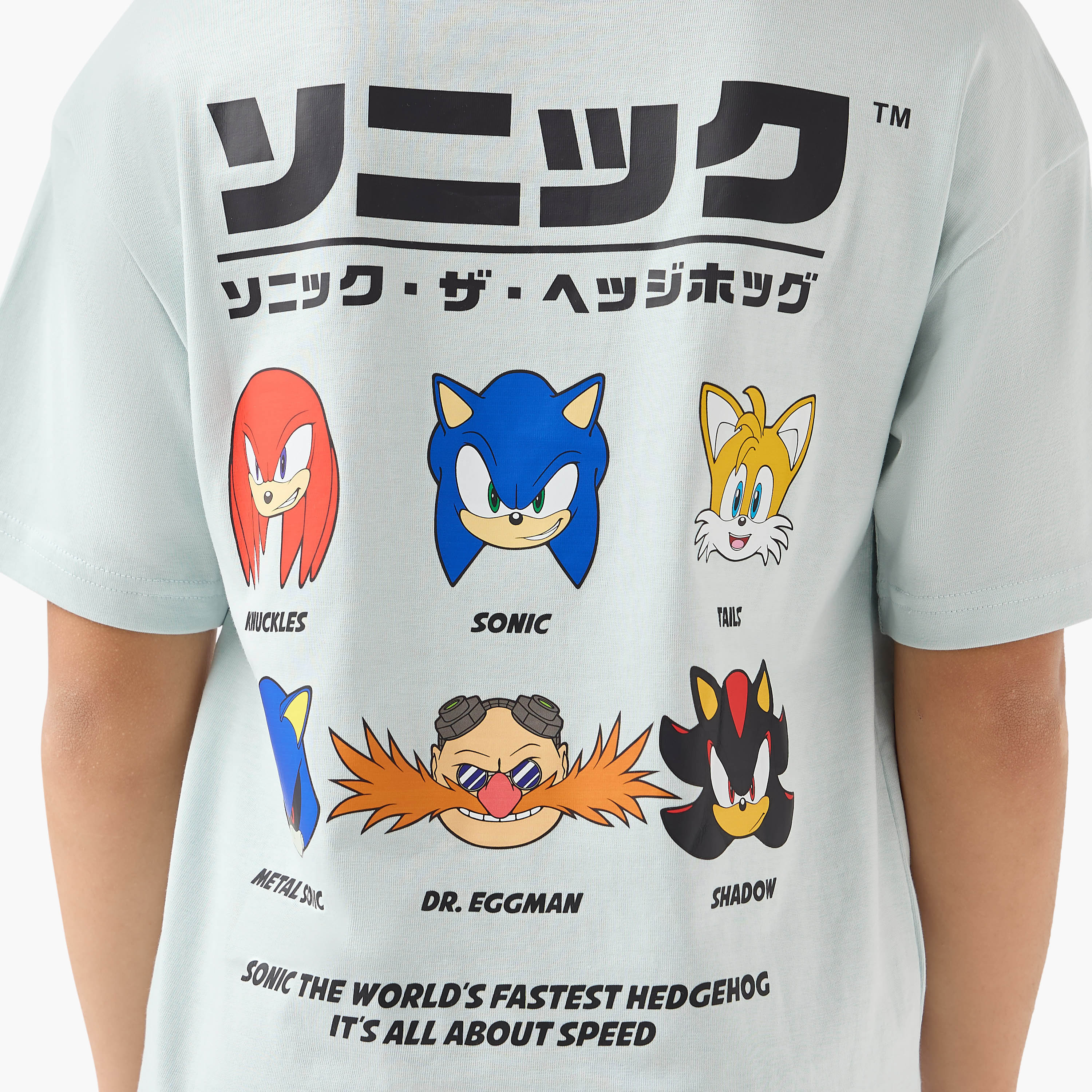 Crew Neck Short Sleeve T-shirt with Sonic Print-boys-clothing-tshirtsandpolos-image-5