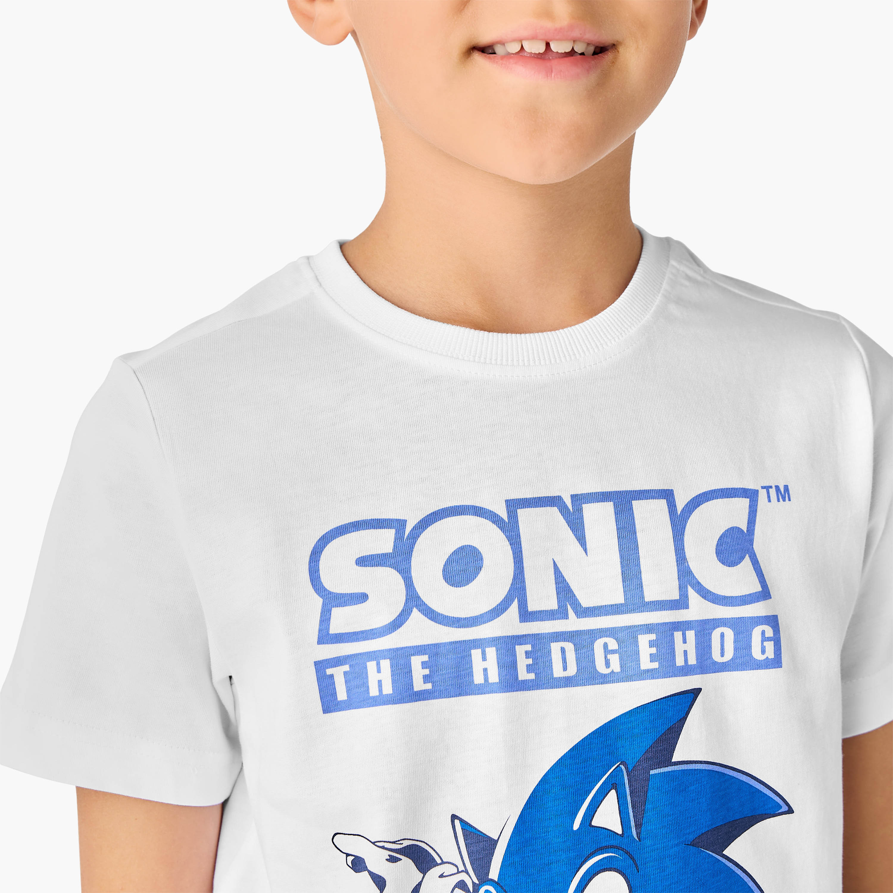 Crew Neck Short Sleeves T-shirt with Sonic Print-boys-clothing-tshirtsandpolos-image-4