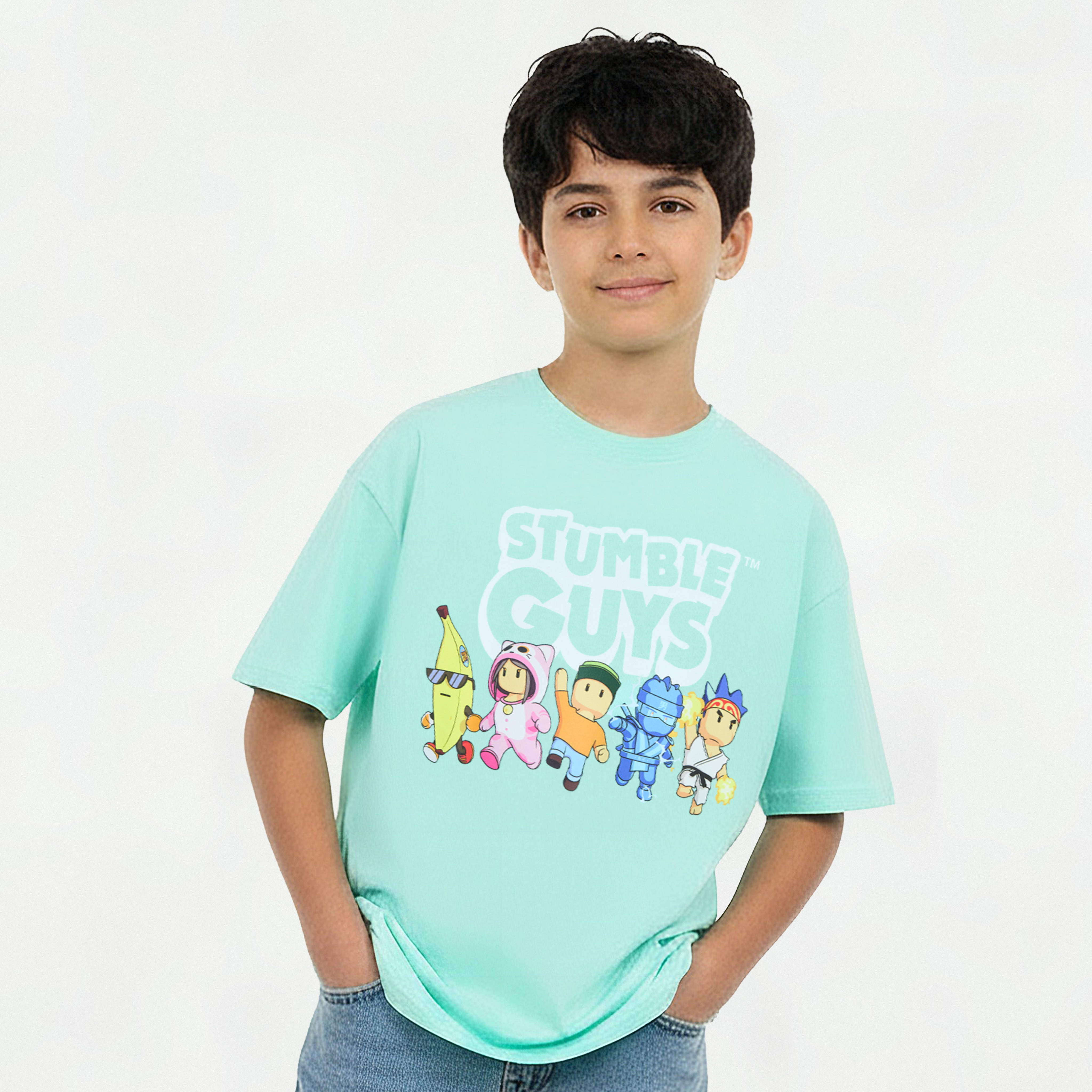 Disney Crew Neck Short Sleeve T-shirt with Stumble Guys Print-boys-clothing-tshirtsandpolos-image-1
