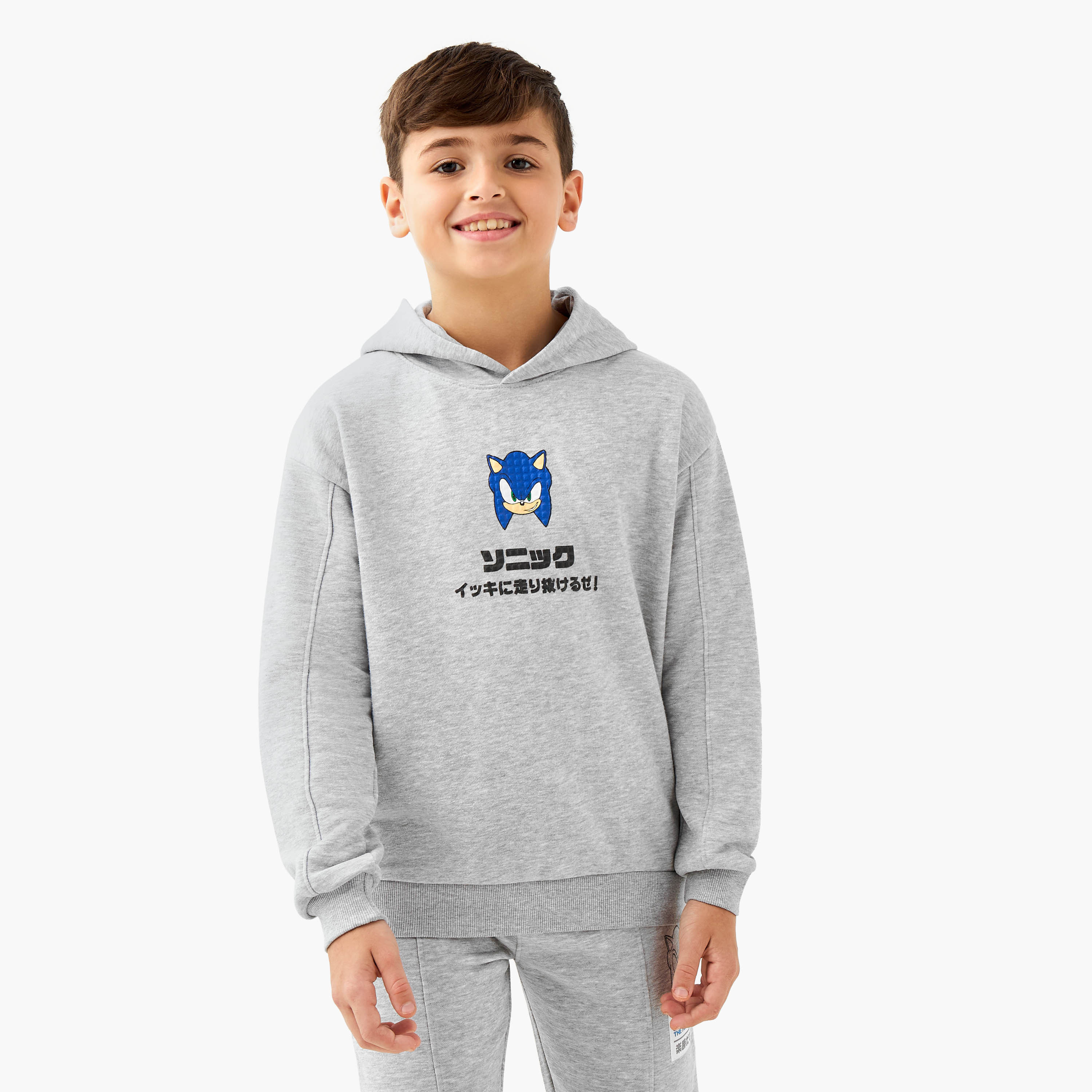 Hooded Neck Long Sleeve Sweatshirt and Joggers Set with Pockets-boys-clothing-setsandcoords-image-2