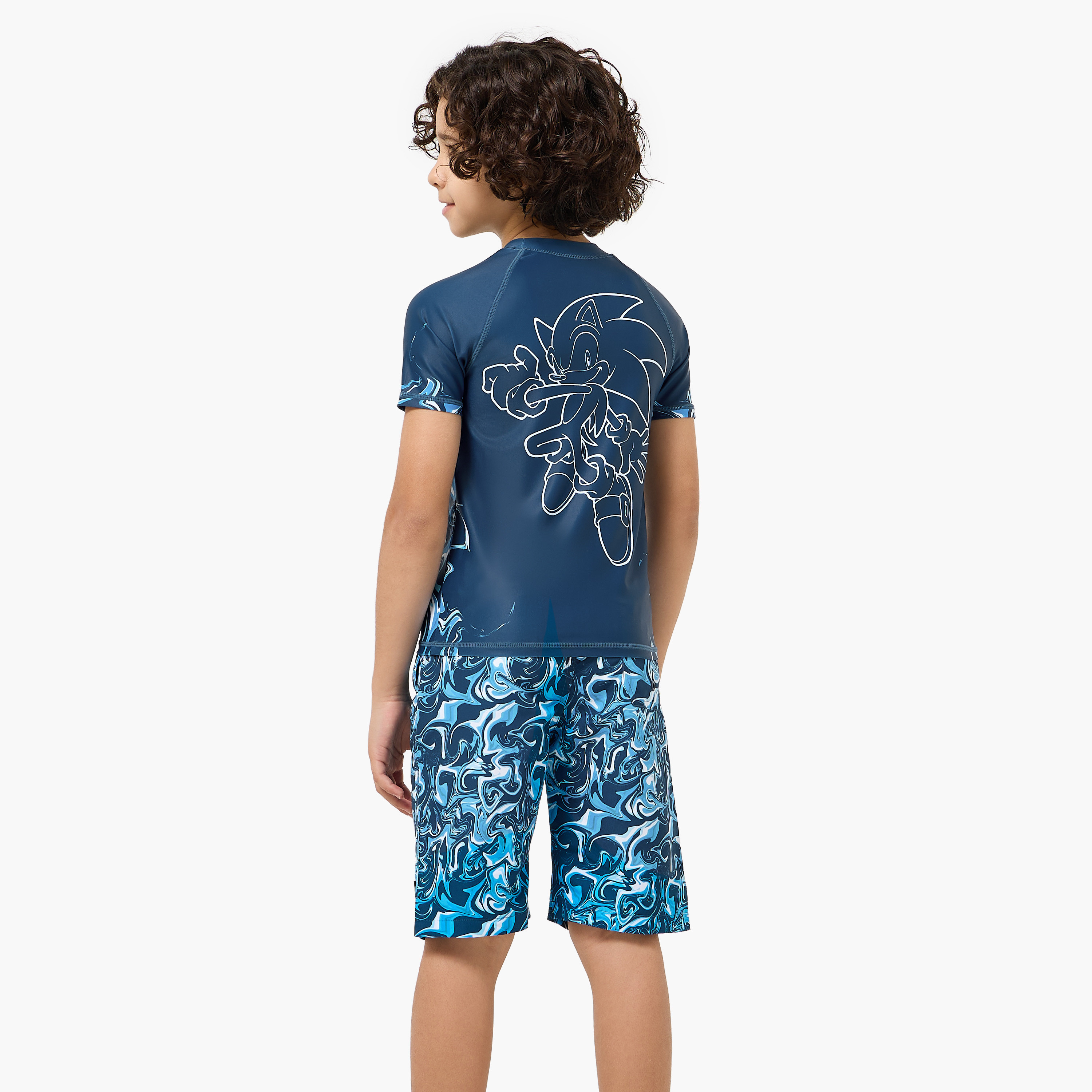 Boys Sonic the Hedgehog Print Rash Guard Set-boys-clothing-swimwear-image-4