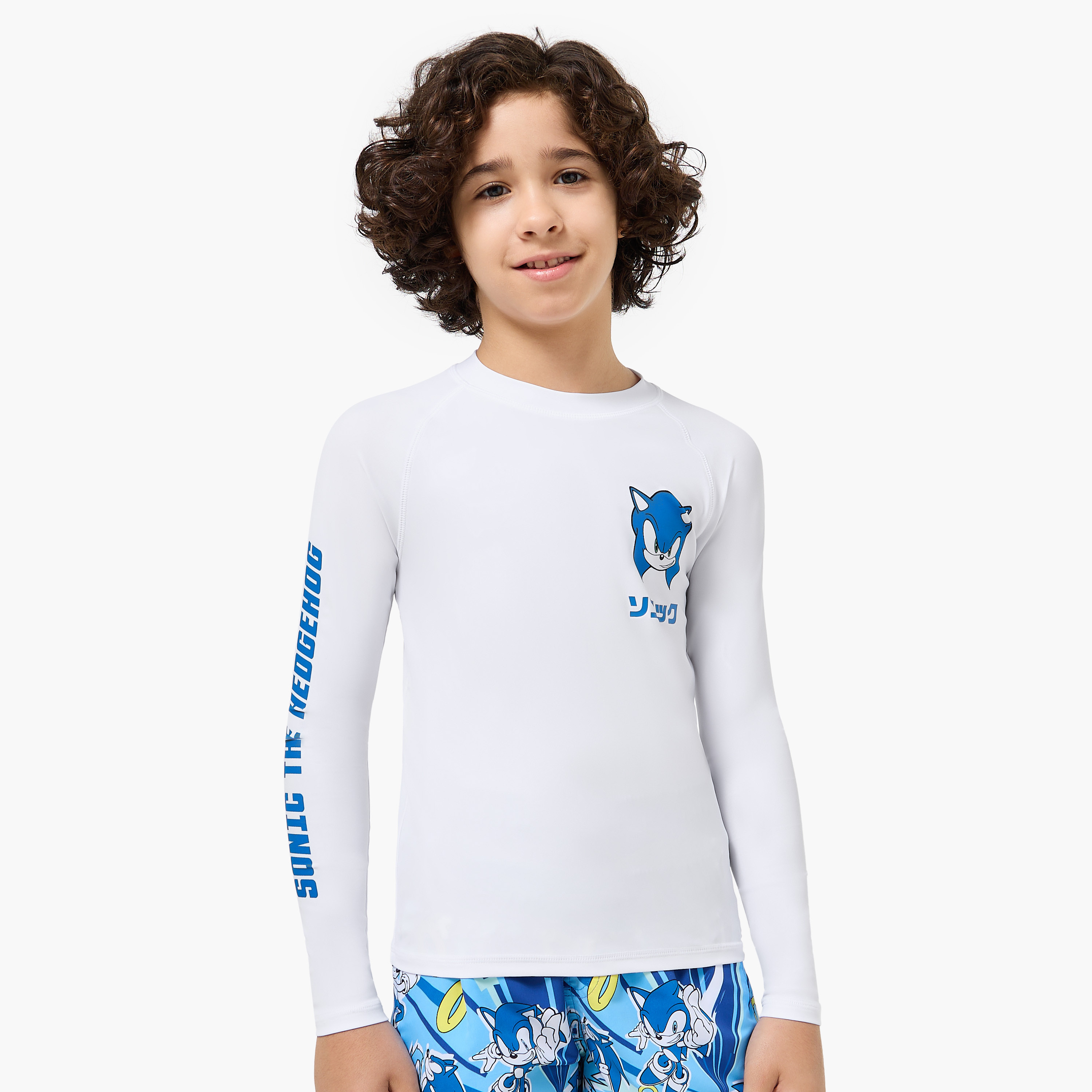 Boys Sonic the Hedgehog Print Swimwear Set-boys-clothing-swimwear-image-2