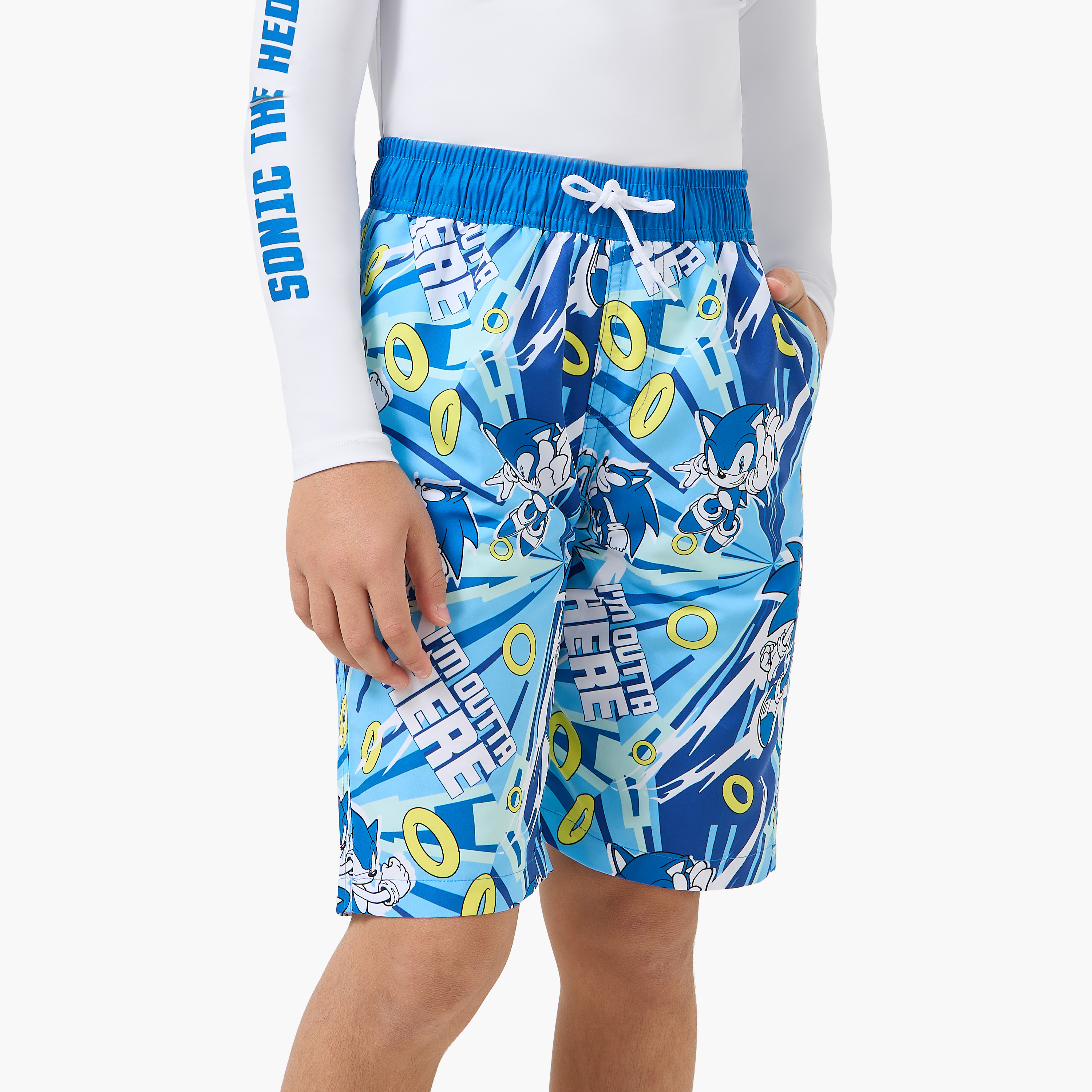 Boys Sonic the Hedgehog Print Swimwear Set-boys-clothing-swimwear-image-3