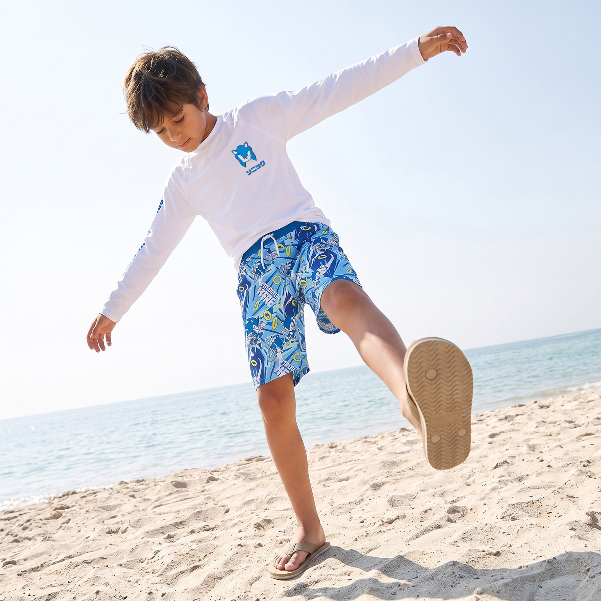 Boys Sonic the Hedgehog Print Swimwear Set-boys-clothing-swimwear-image-7