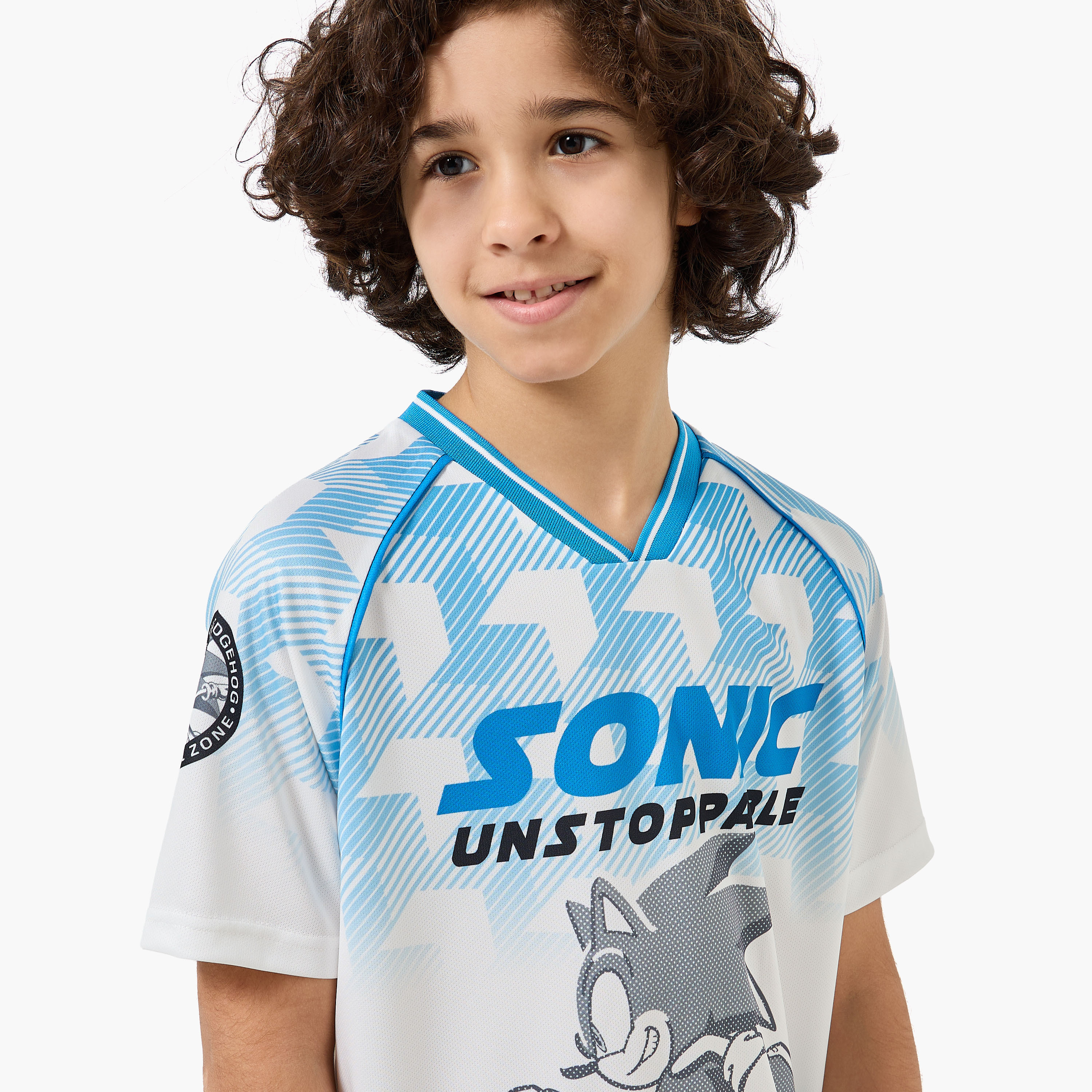 V-neck Short Sleeves T-shirt and Shorts Set with Sonic Print-boys-clothing-setsandcoords-image-5