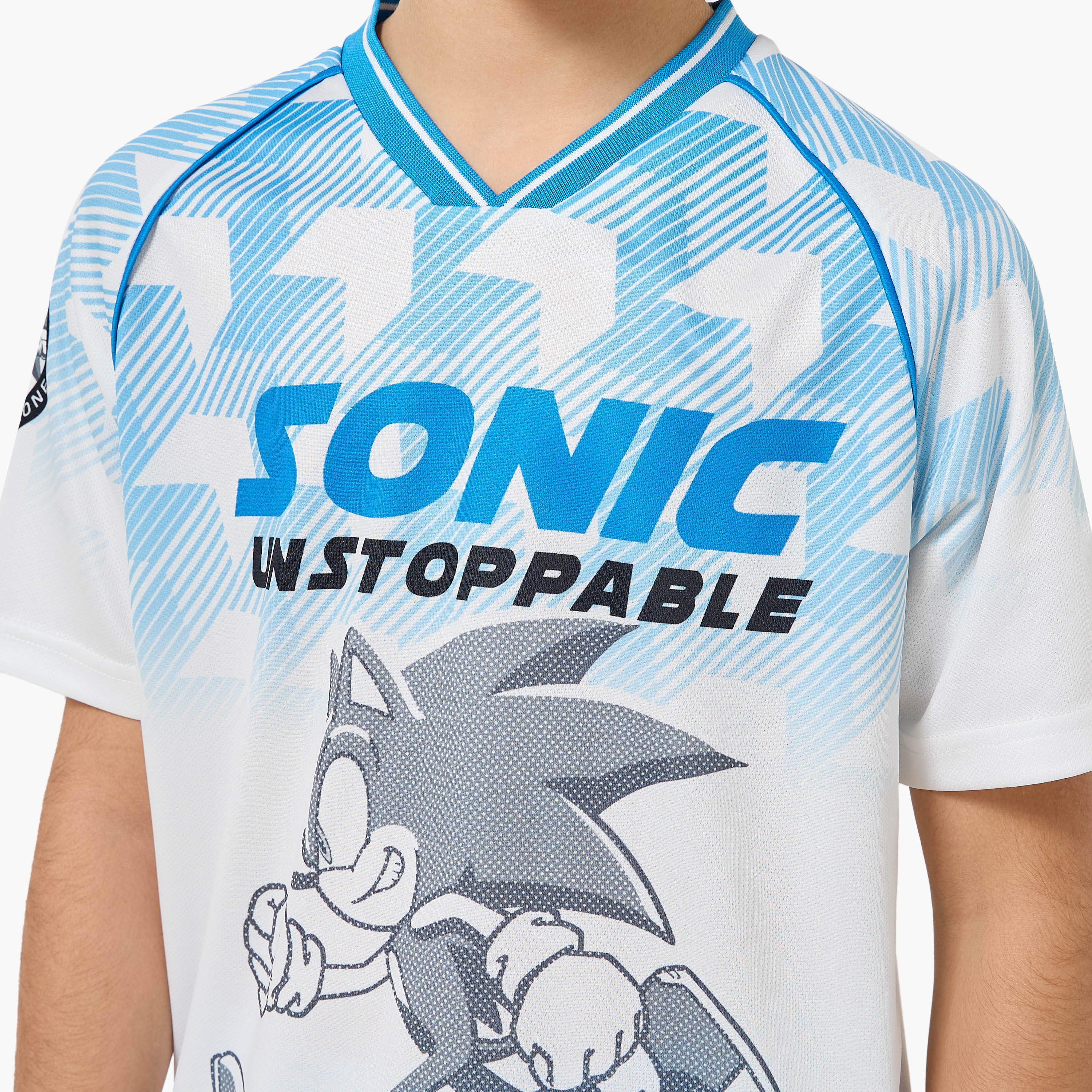 V-neck Short Sleeves T-shirt and Shorts Set with Sonic Print-boys-clothing-setsandcoords-image-7