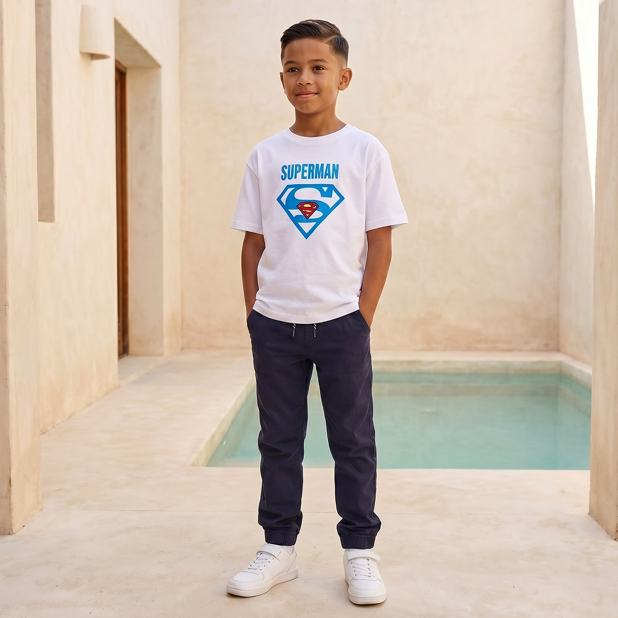 Crew Neck Short Sleeves T-shirt with Superman Print-boys-clothing-tshirtsandpolos-image-2