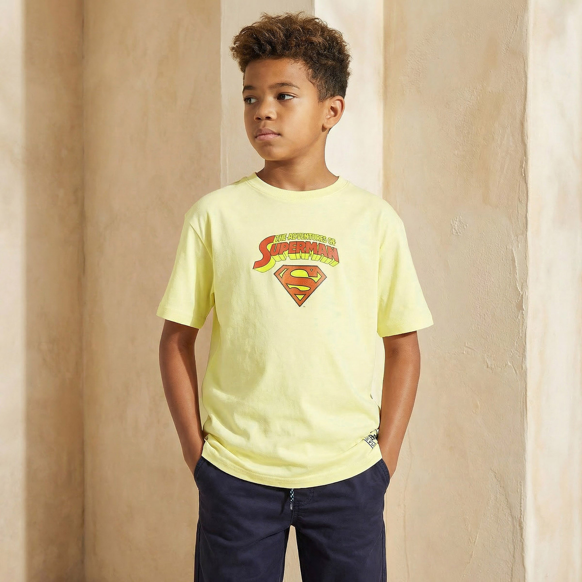 Crew Neck Short Sleeves T-shirt with Superman Print-boys-clothing-tshirtsandpolos-image-1