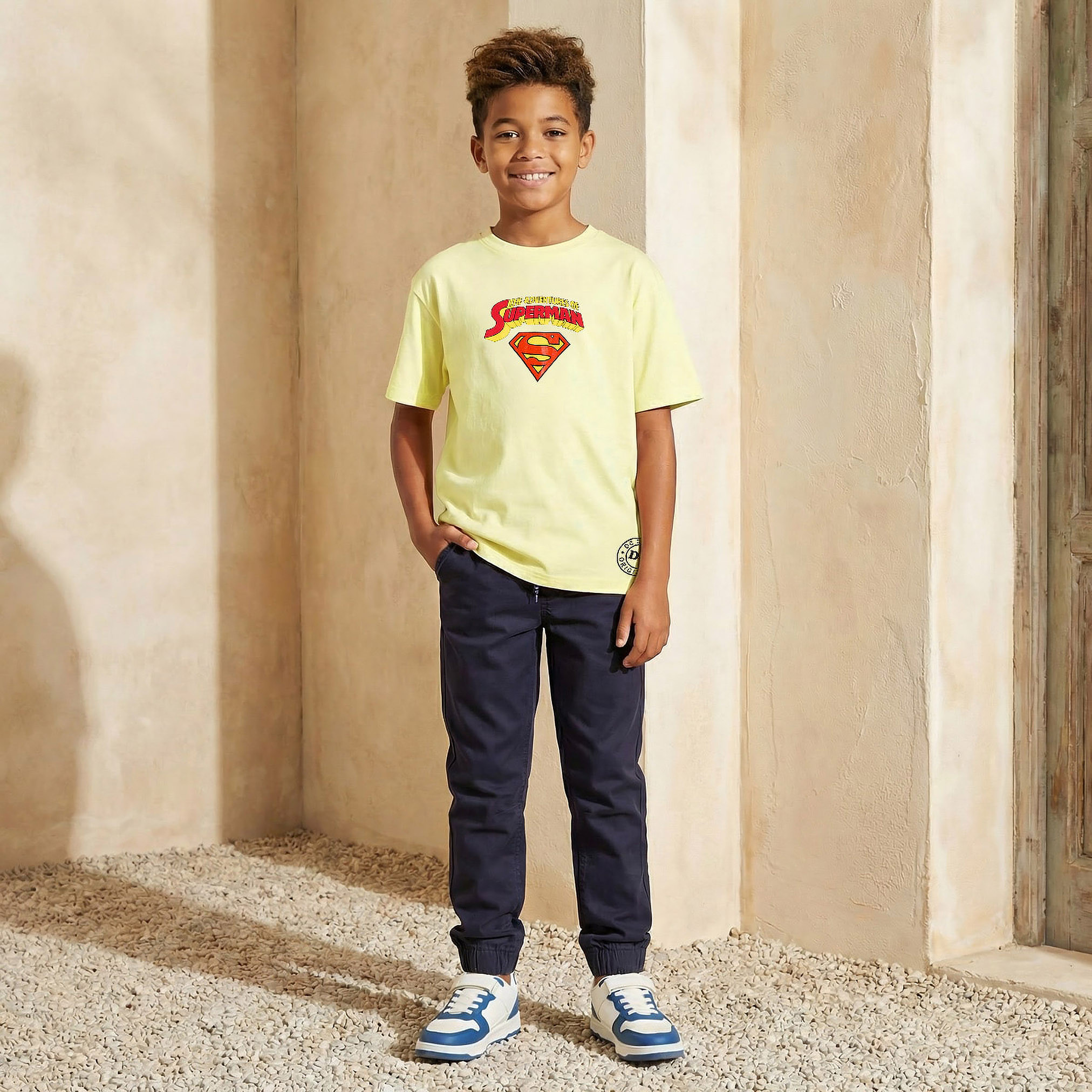 Crew Neck Short Sleeves T-shirt with Superman Print-boys-clothing-tshirtsandpolos-image-2