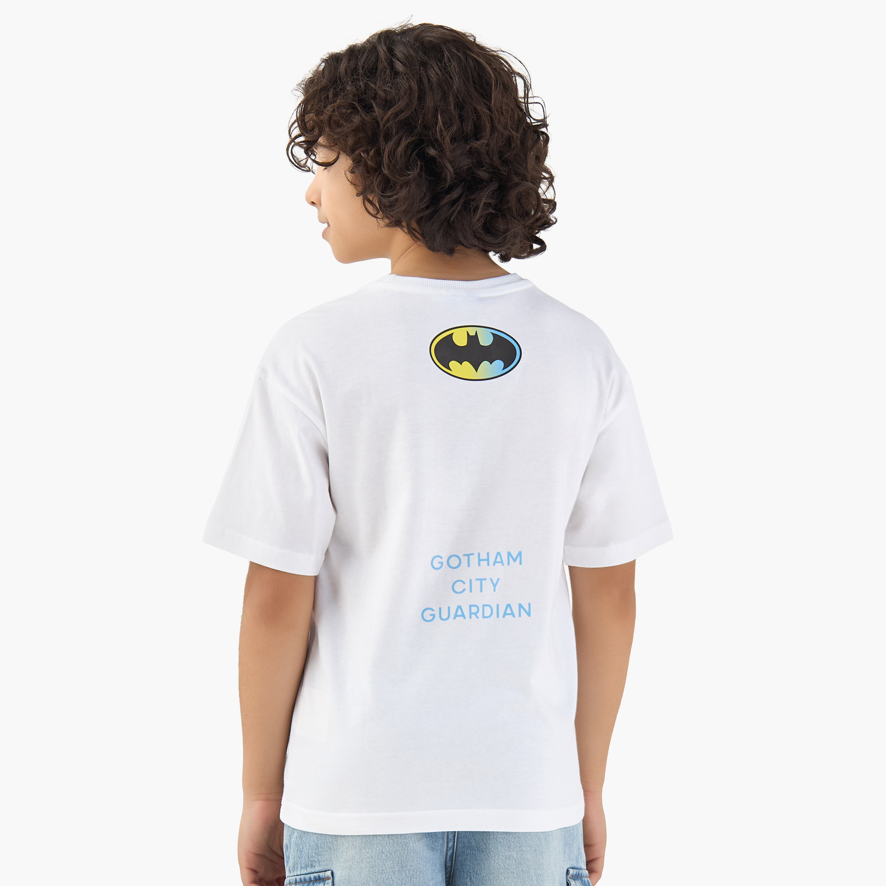 Crew Neck Short Sleeves T-shirt with Batman Print-boys-clothing-tshirtsandpolos-image-3