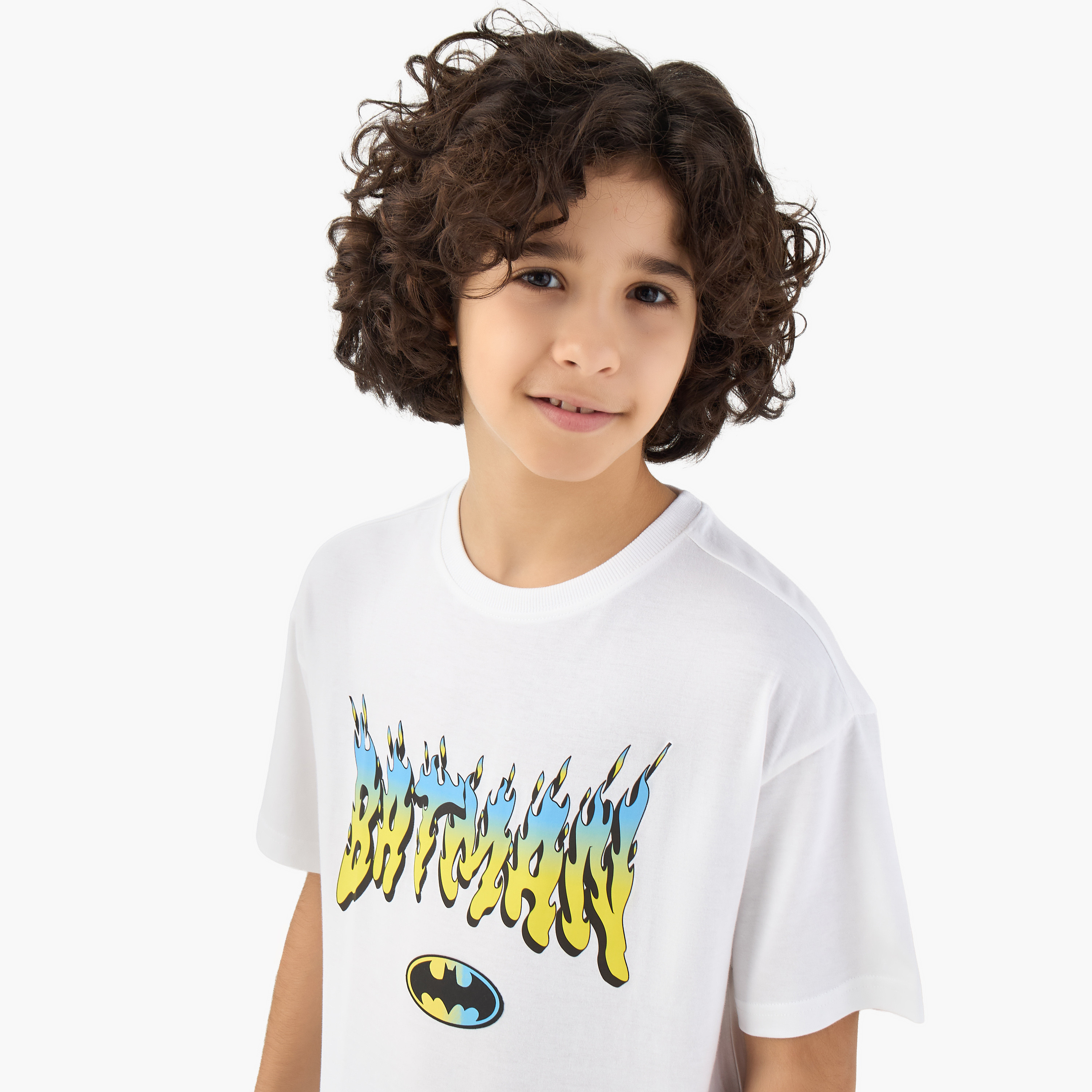 Crew Neck Short Sleeves T-shirt with Batman Print-boys-clothing-tshirtsandpolos-image-4