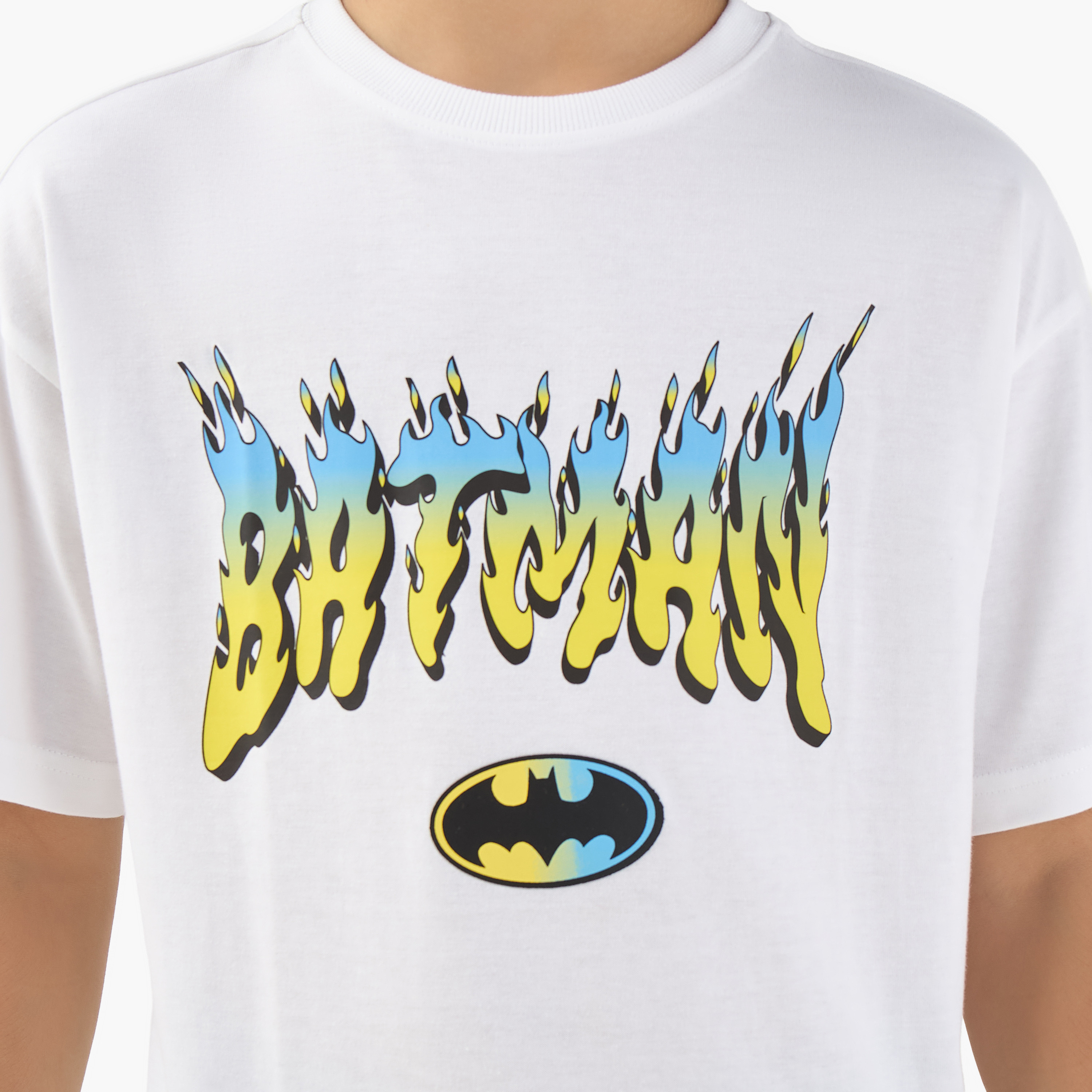 Crew Neck Short Sleeves T-shirt with Batman Print-boys-clothing-tshirtsandpolos-image-5