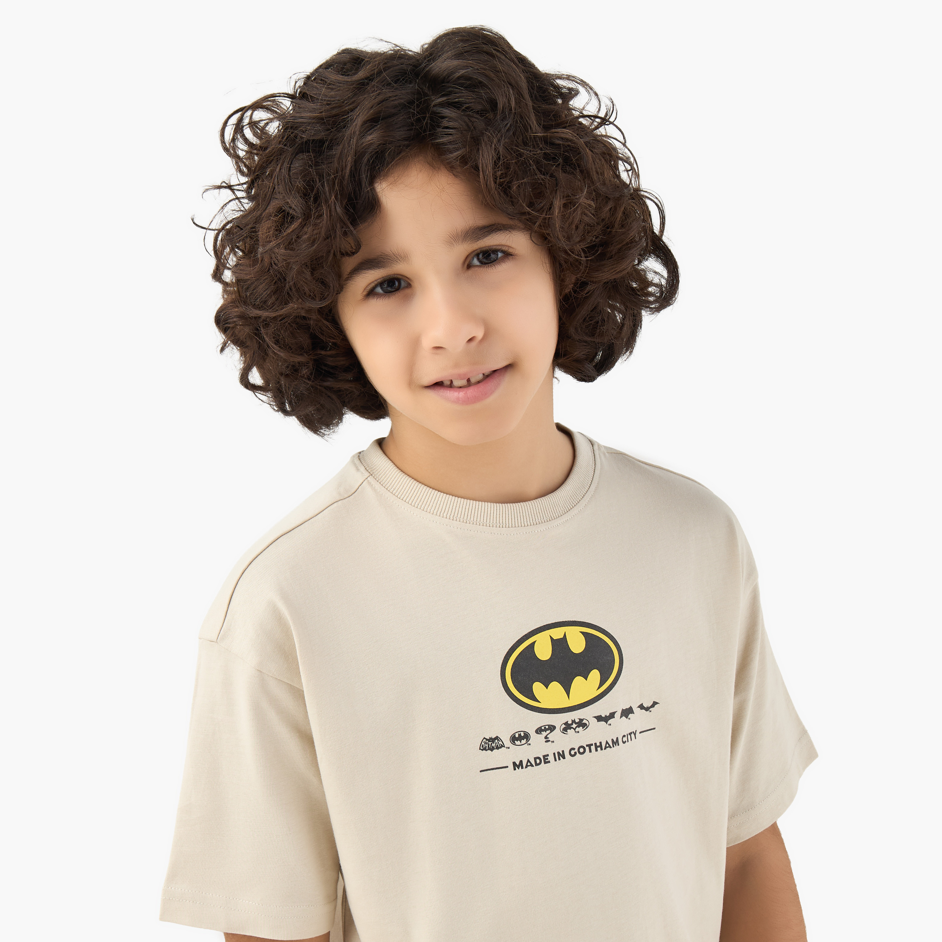 Crew Neck Short Sleeves T-shirt with Batman Print-boys-clothing-tshirtsandpolos-image-4