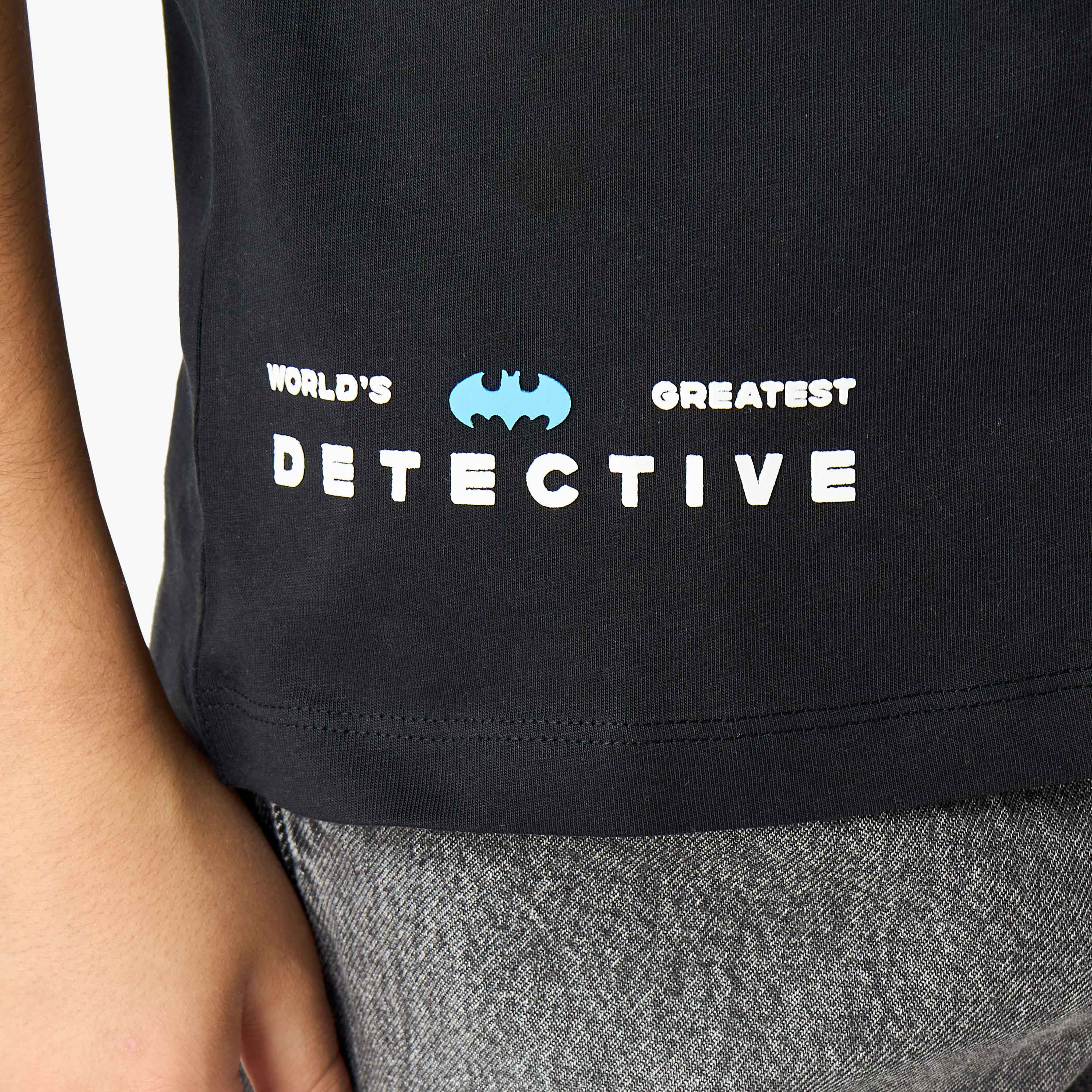 Crew Neck Short Sleeves T-shirt with Batman Print-boys-clothing-tshirtsandpolos-image-5